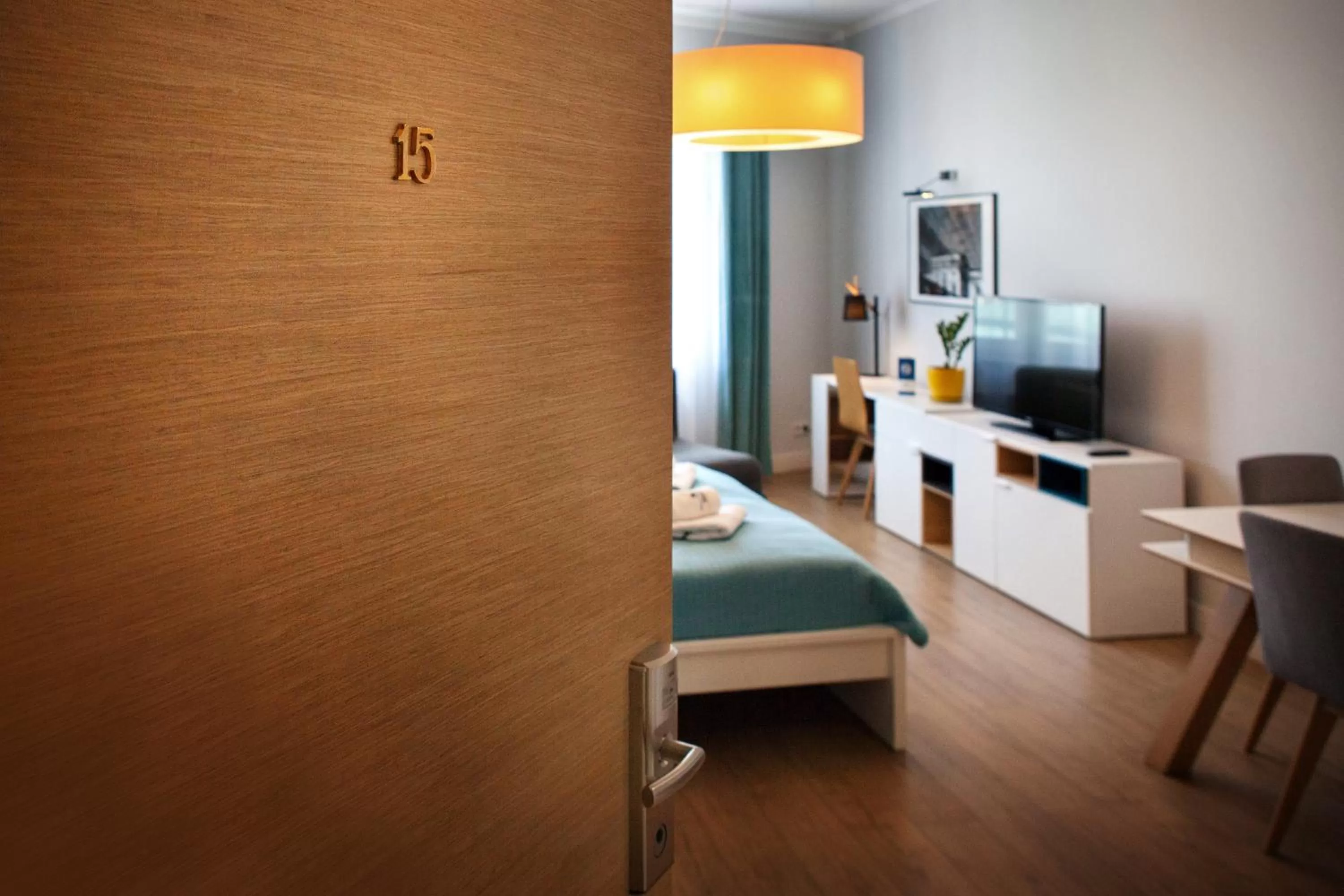 Bed in Riverside Aparthotel Cracow