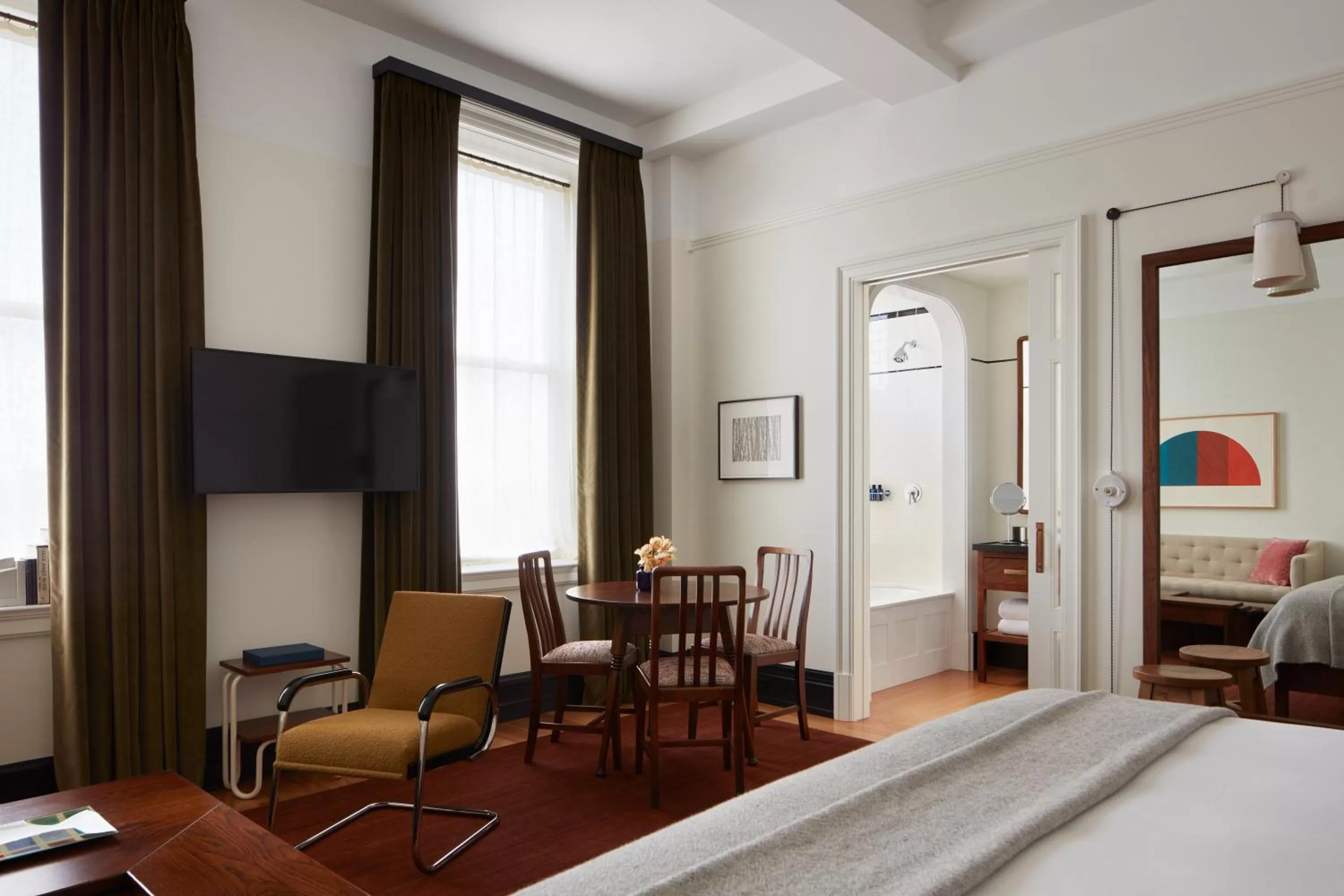 Seating area, Bed in Nine Orchard