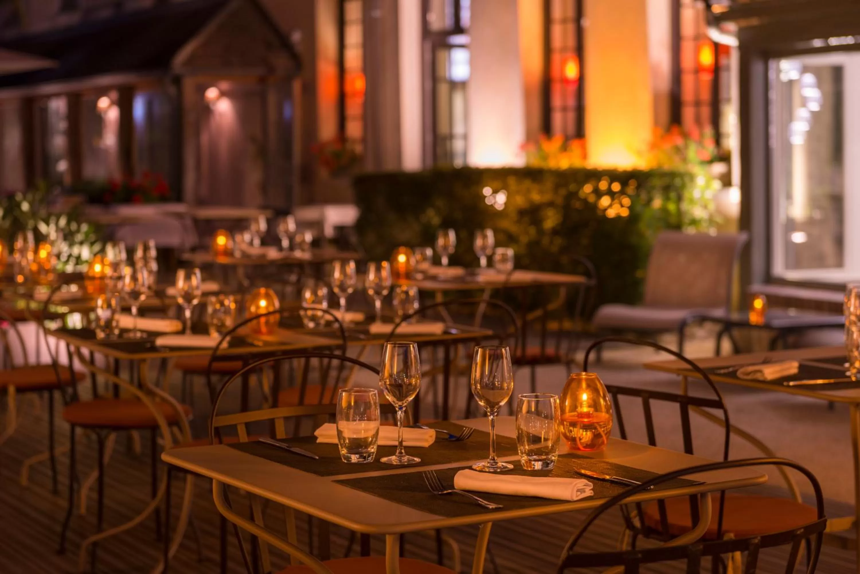 Patio in Hôtel Aux Vieux Remparts, The Originals Relais