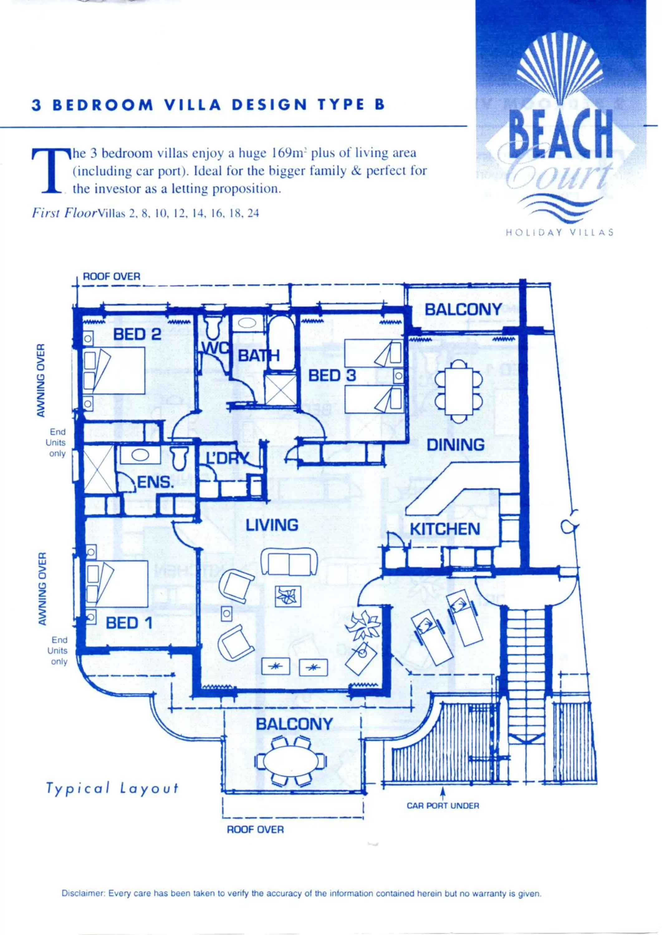 Floor plan in at Beach Court Holiday Villas