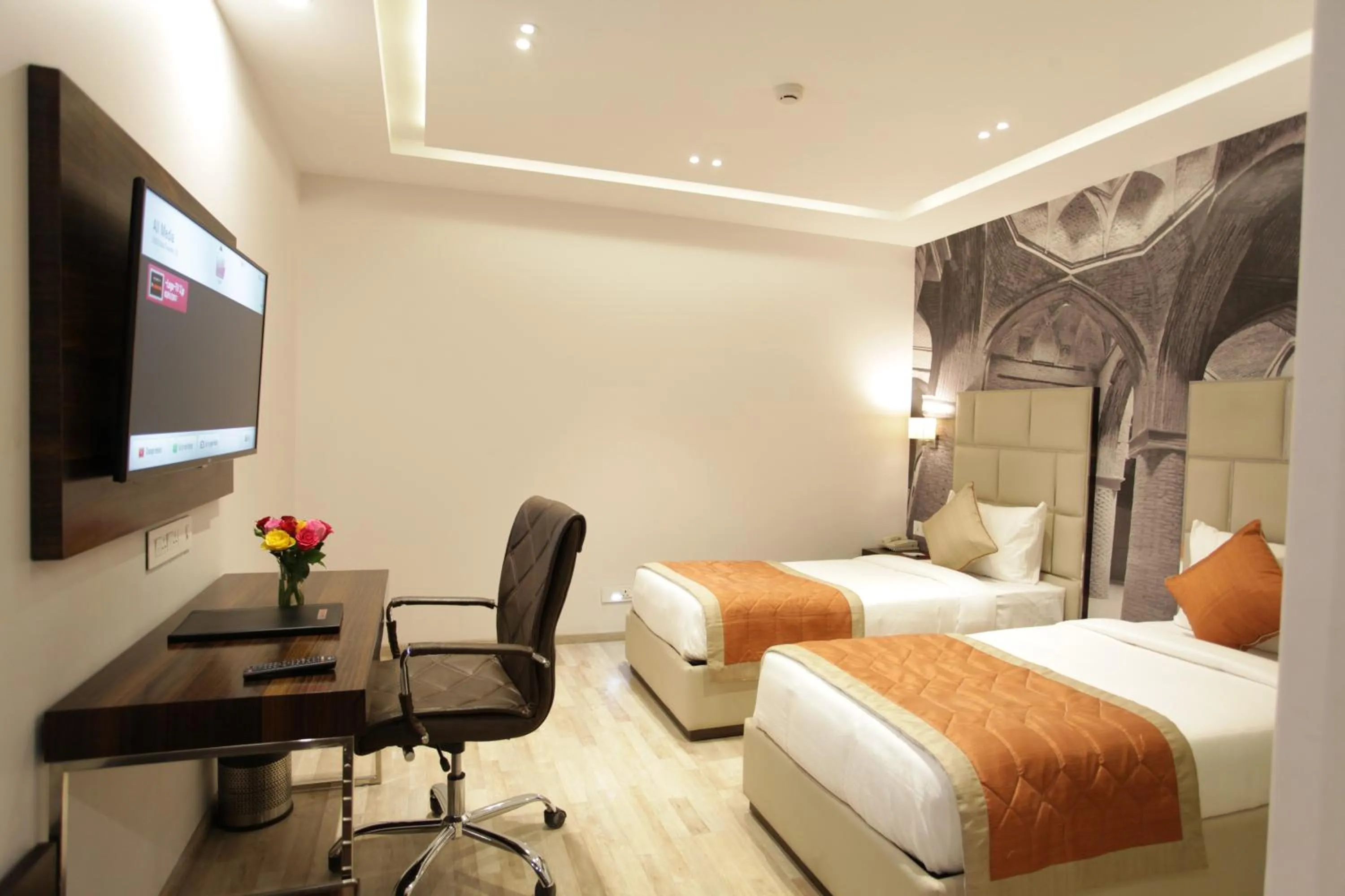 Decorative detail, Bed in Kaisons Inn (Near Apollo Hospital)