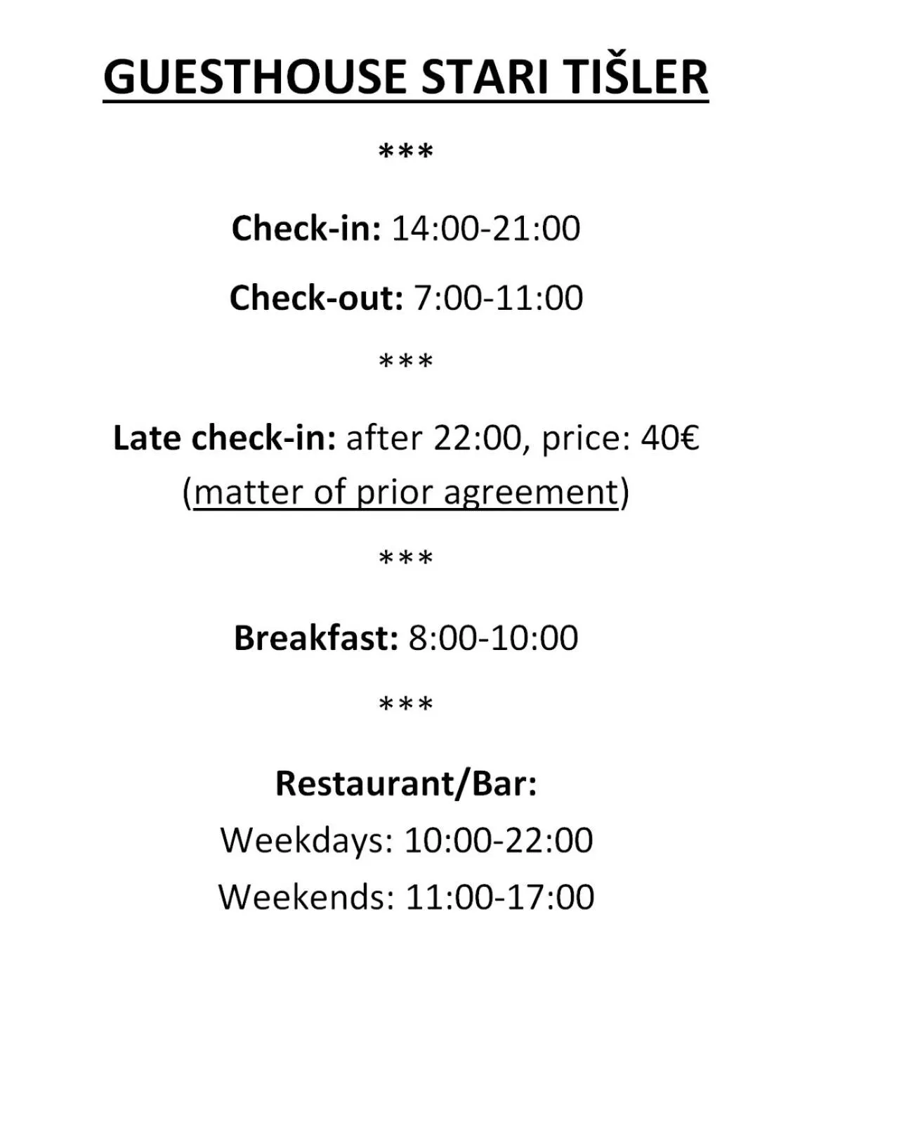 Guesthouse Stari Tišler