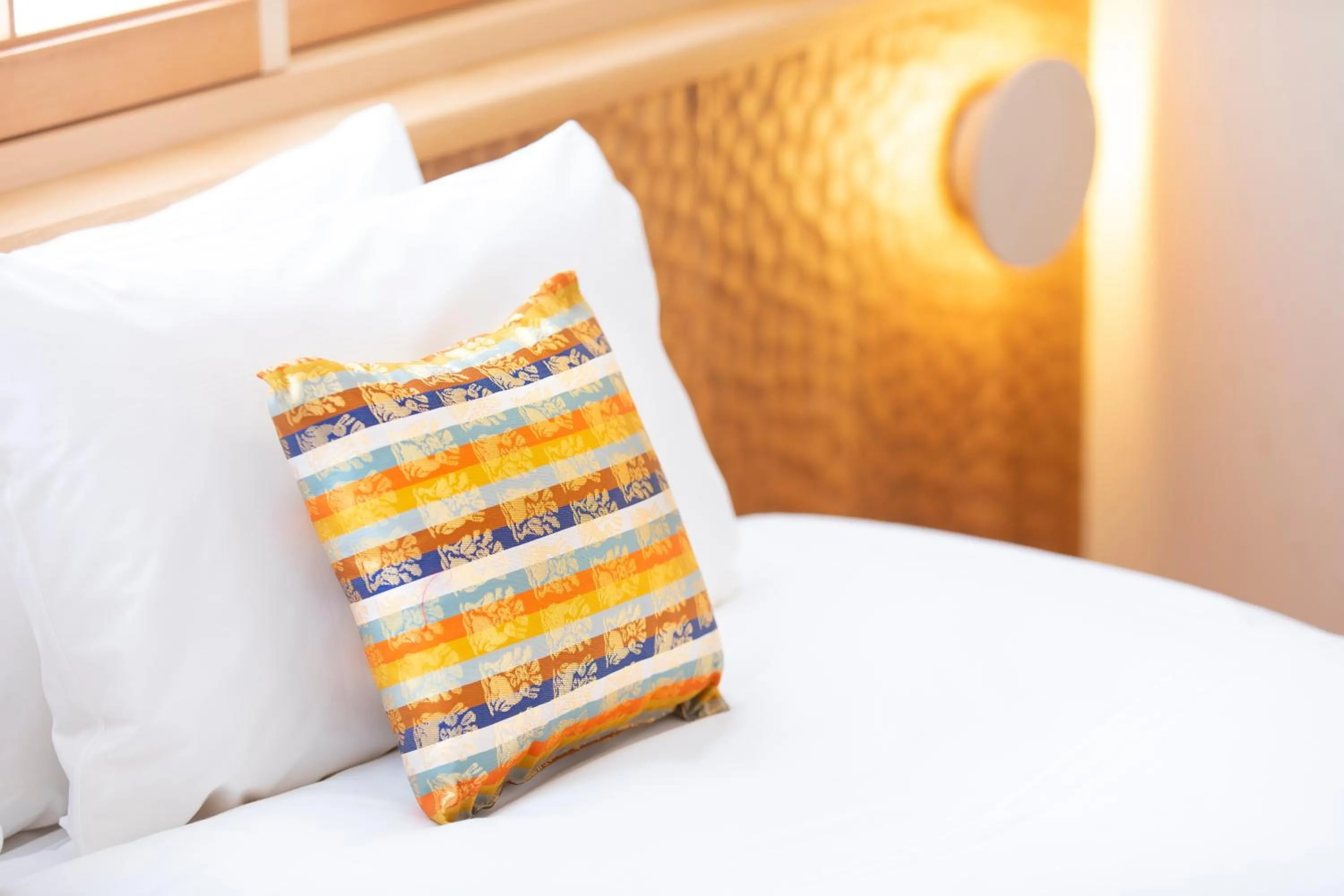 Decorative detail, Bed in Hotel Kanazawa Zoushi