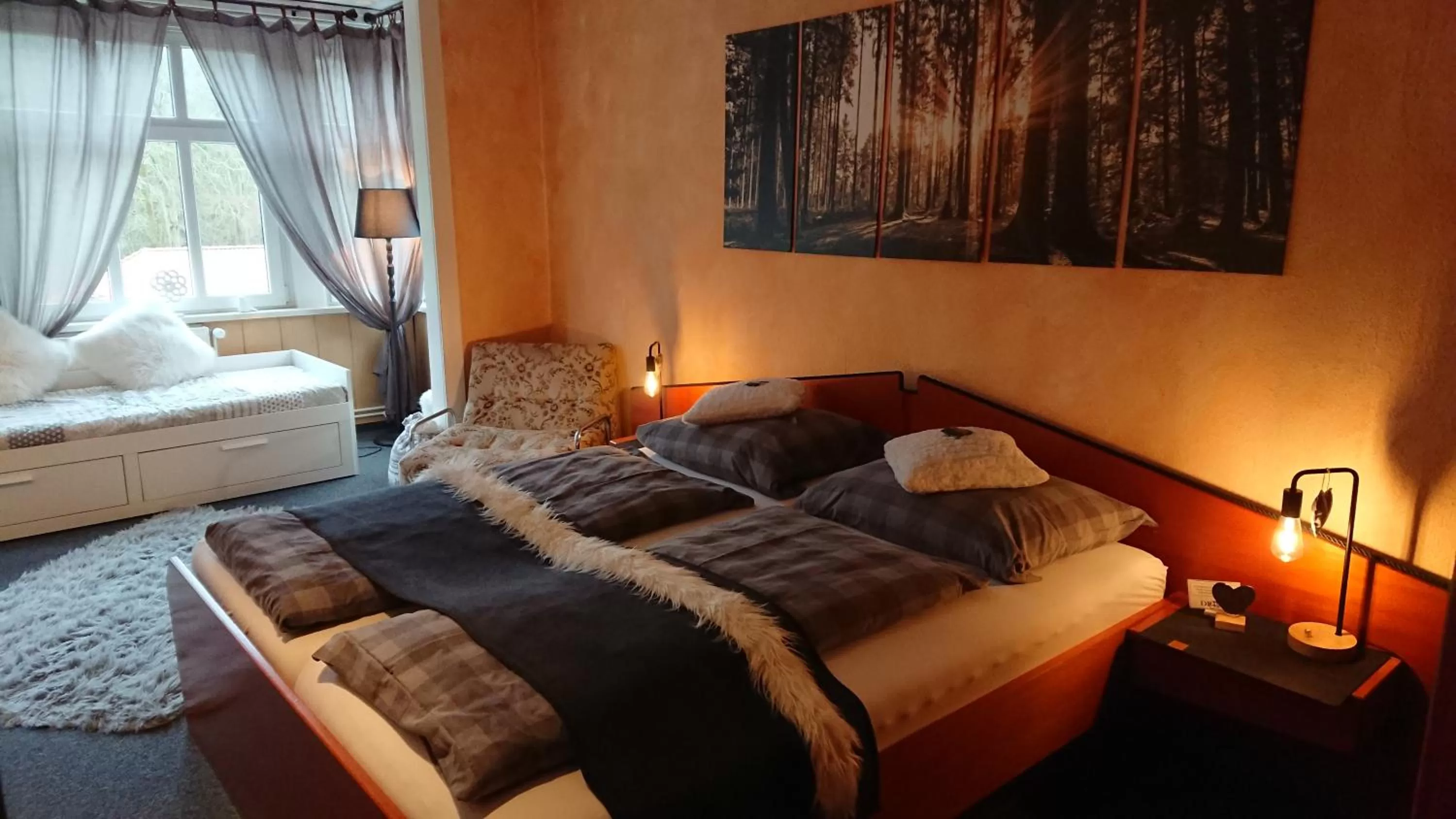Photo of the whole room, Bed in Pension Waldschlösschen