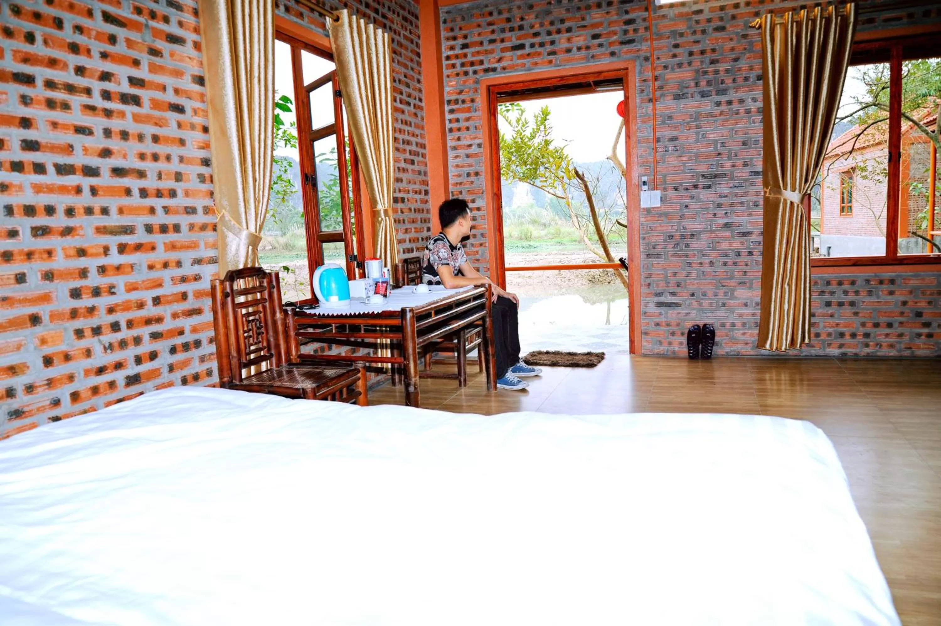 Bed in Trang An Lotus Lake Homestay