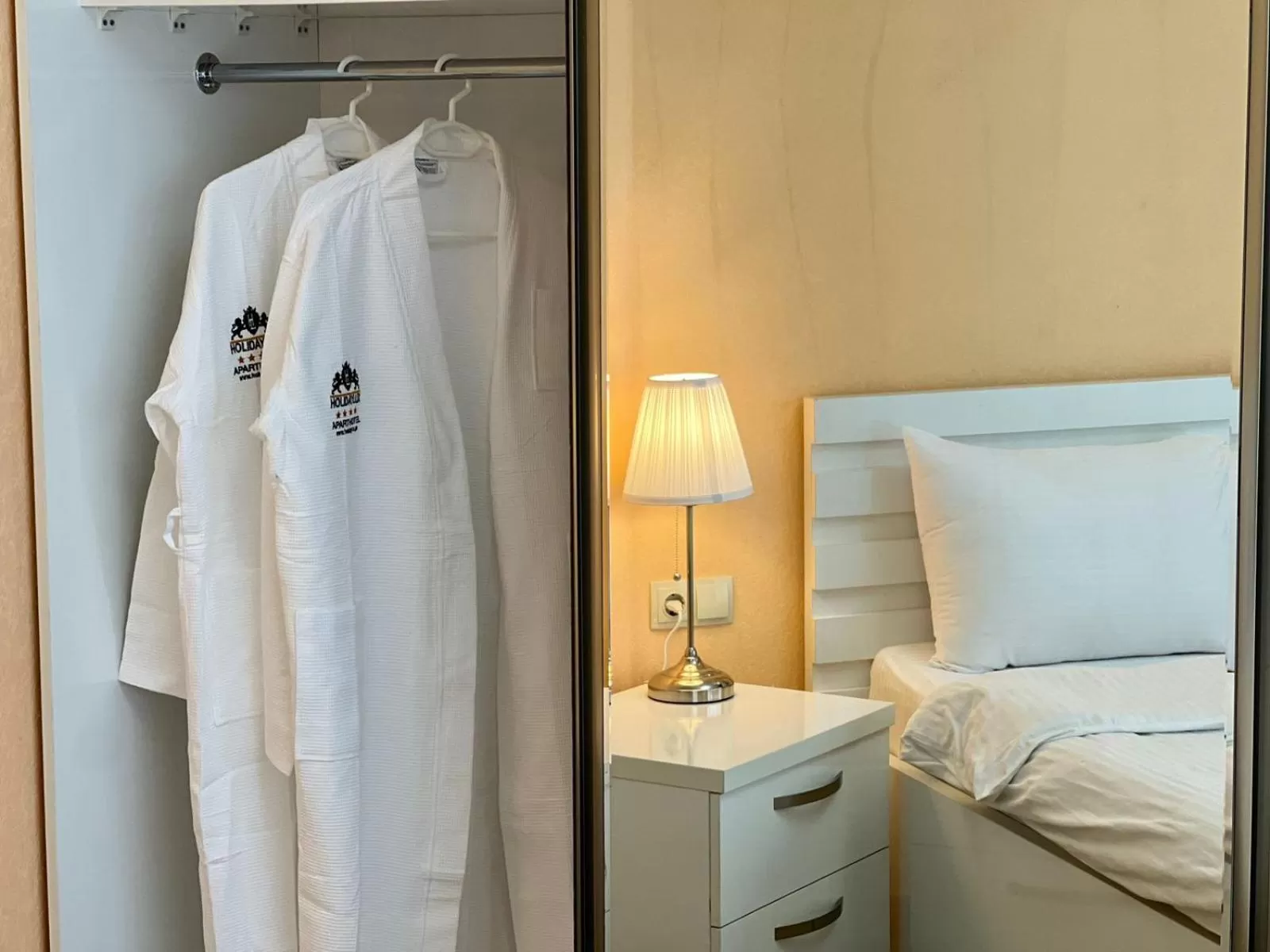 Bed, Bathroom in Aparthotel Holiday Lux Batumi