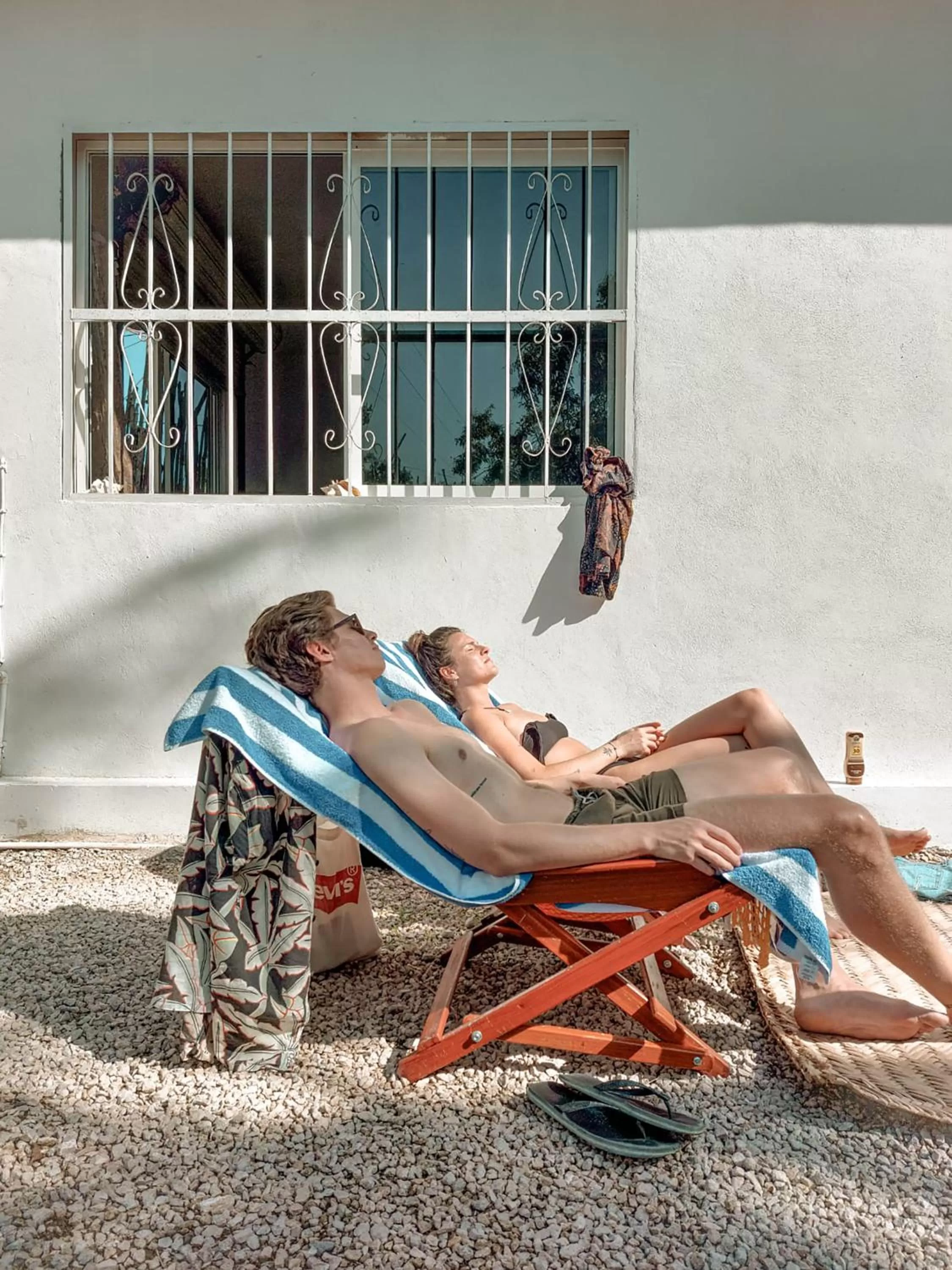 sunbed in Hotel Xa´an Bacalar