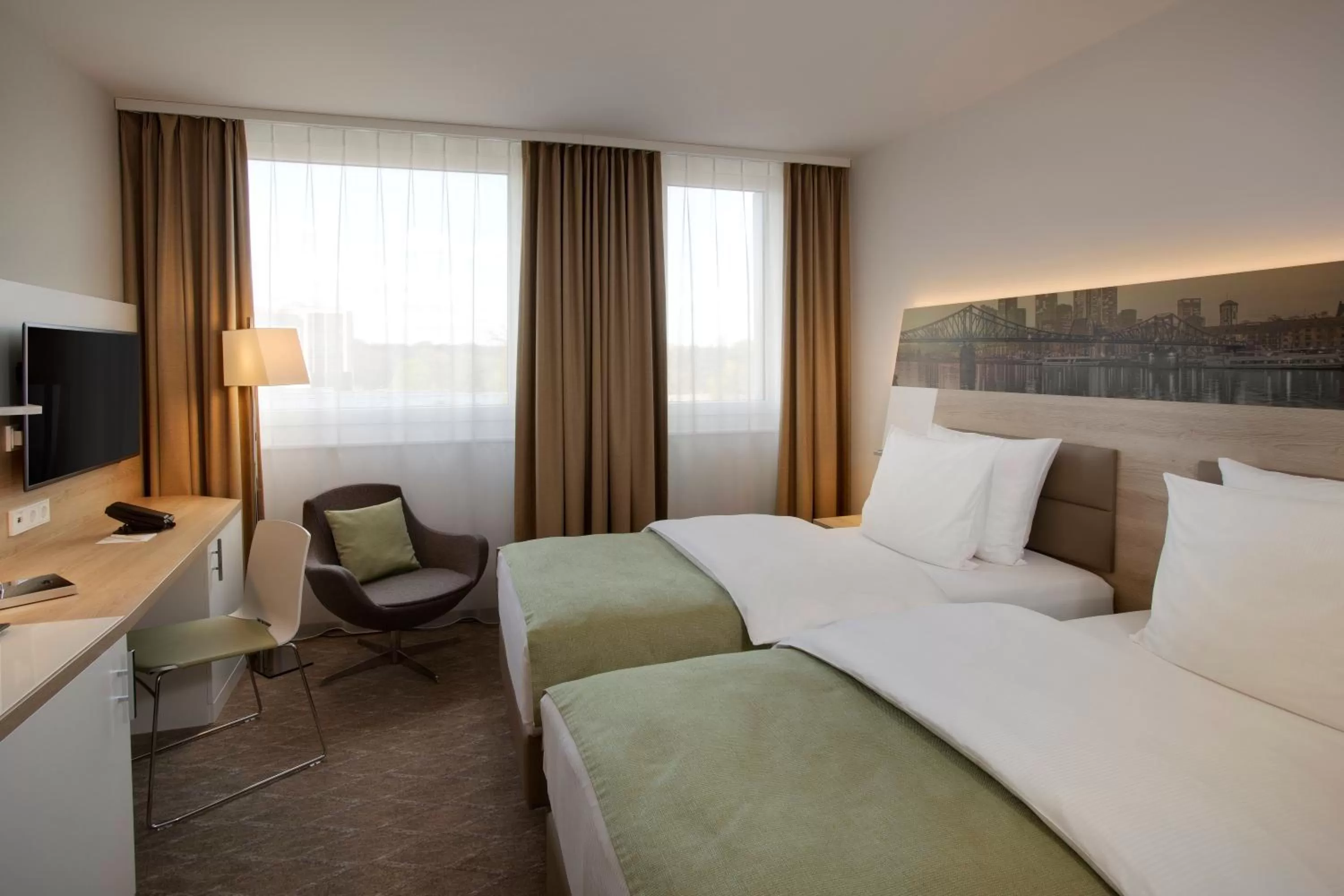 Photo of the whole room, Bed in Holiday Inn Frankfurt Airport by IHG