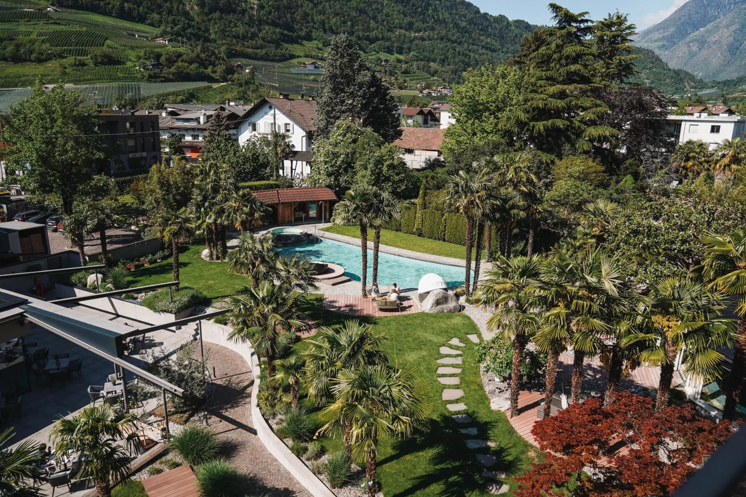 Garden, Pool View in Hotel Das Dorner