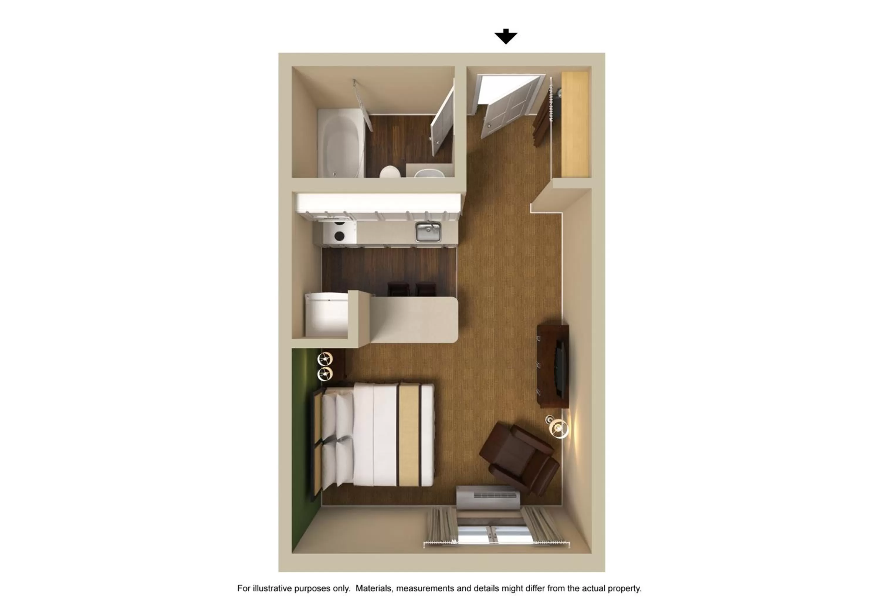 Floor plan in Extended Stay America Select Suites - Greenville - Airport