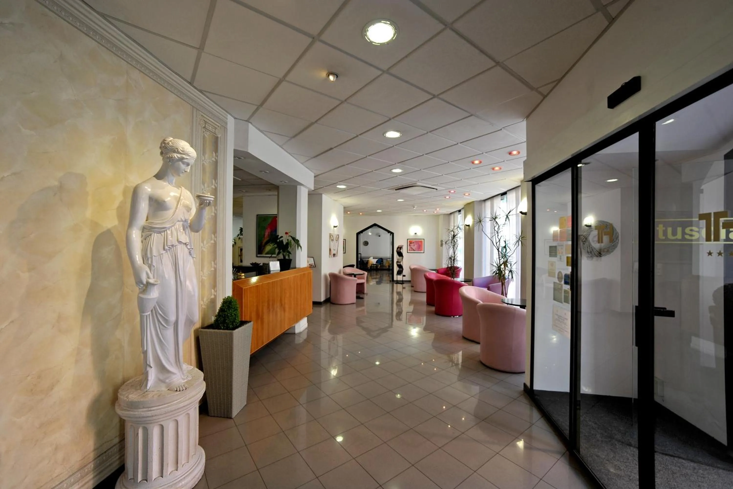 Lobby or reception in Tuscia Hotel