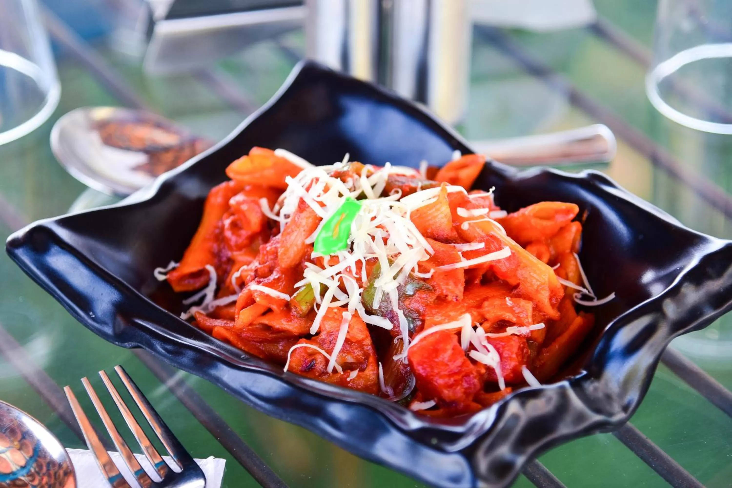 Food close-up in Hotel Casa by the lake