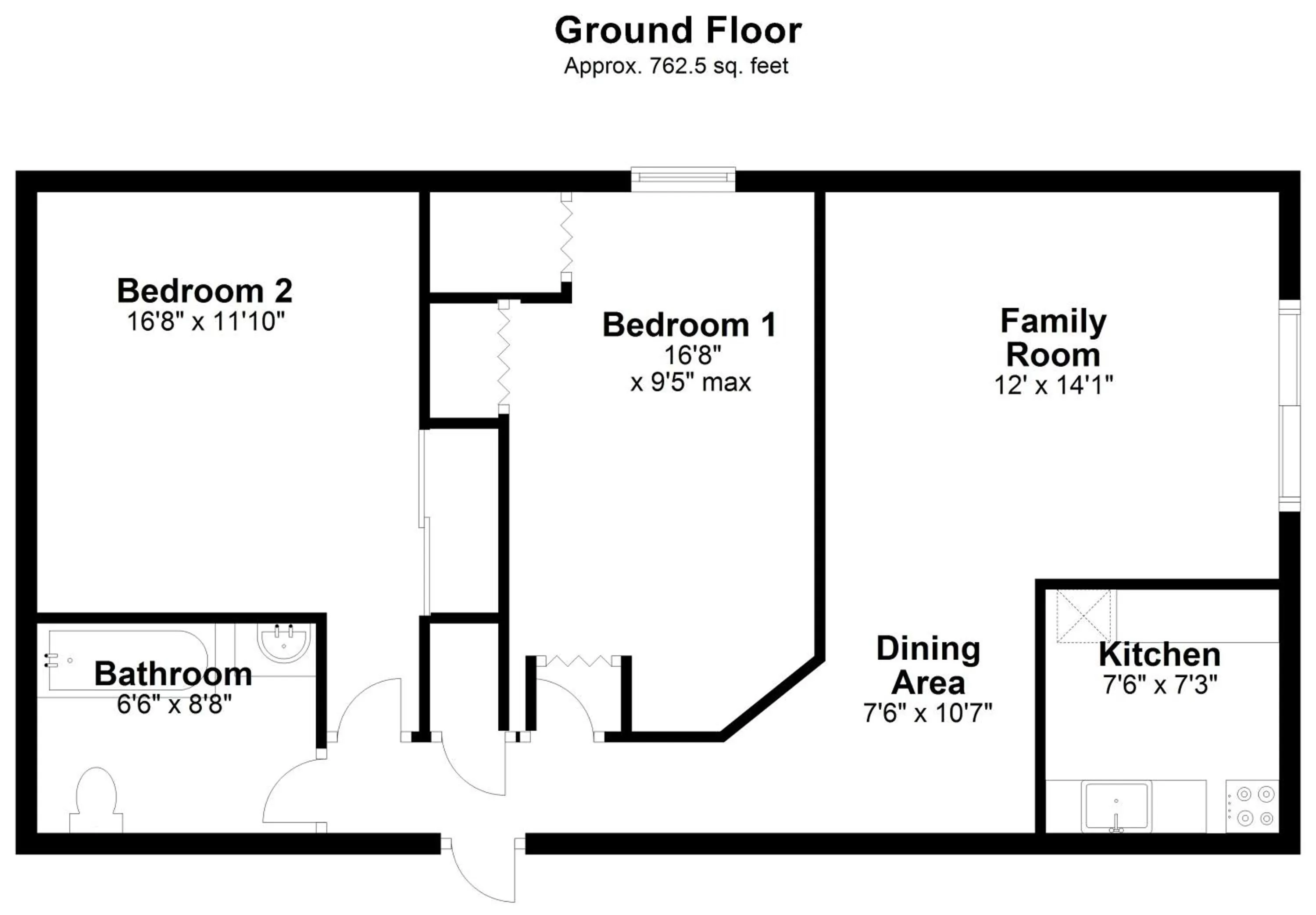 Floor plan in CocoBay 2BR Condos Near Beach, Galleria Mall, Wilton Manors, Cruise Port
