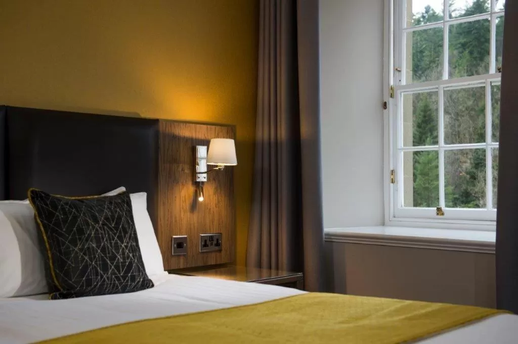 Bed in New Lanark Mill Hotel