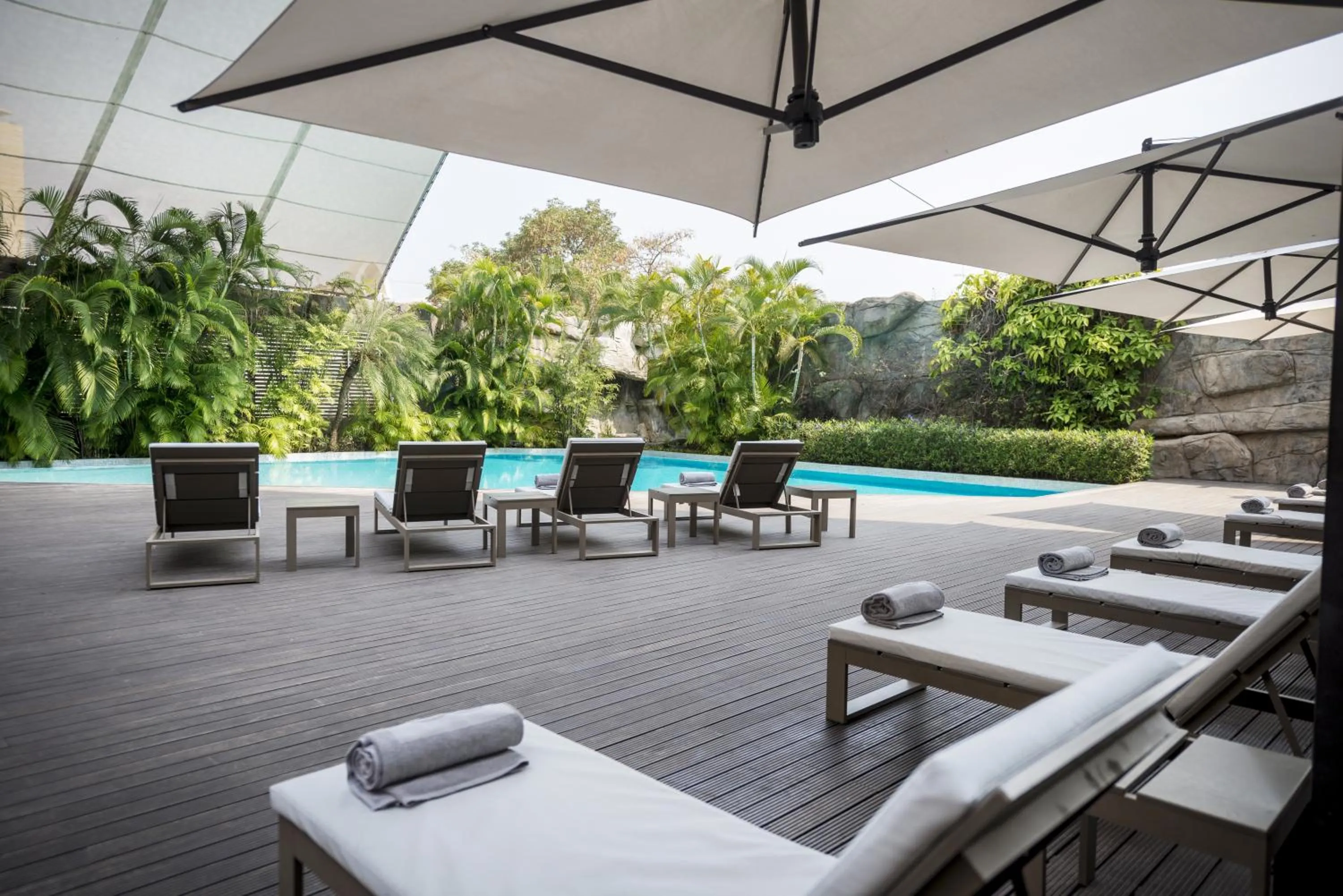 Pool view in Hotel Trópico