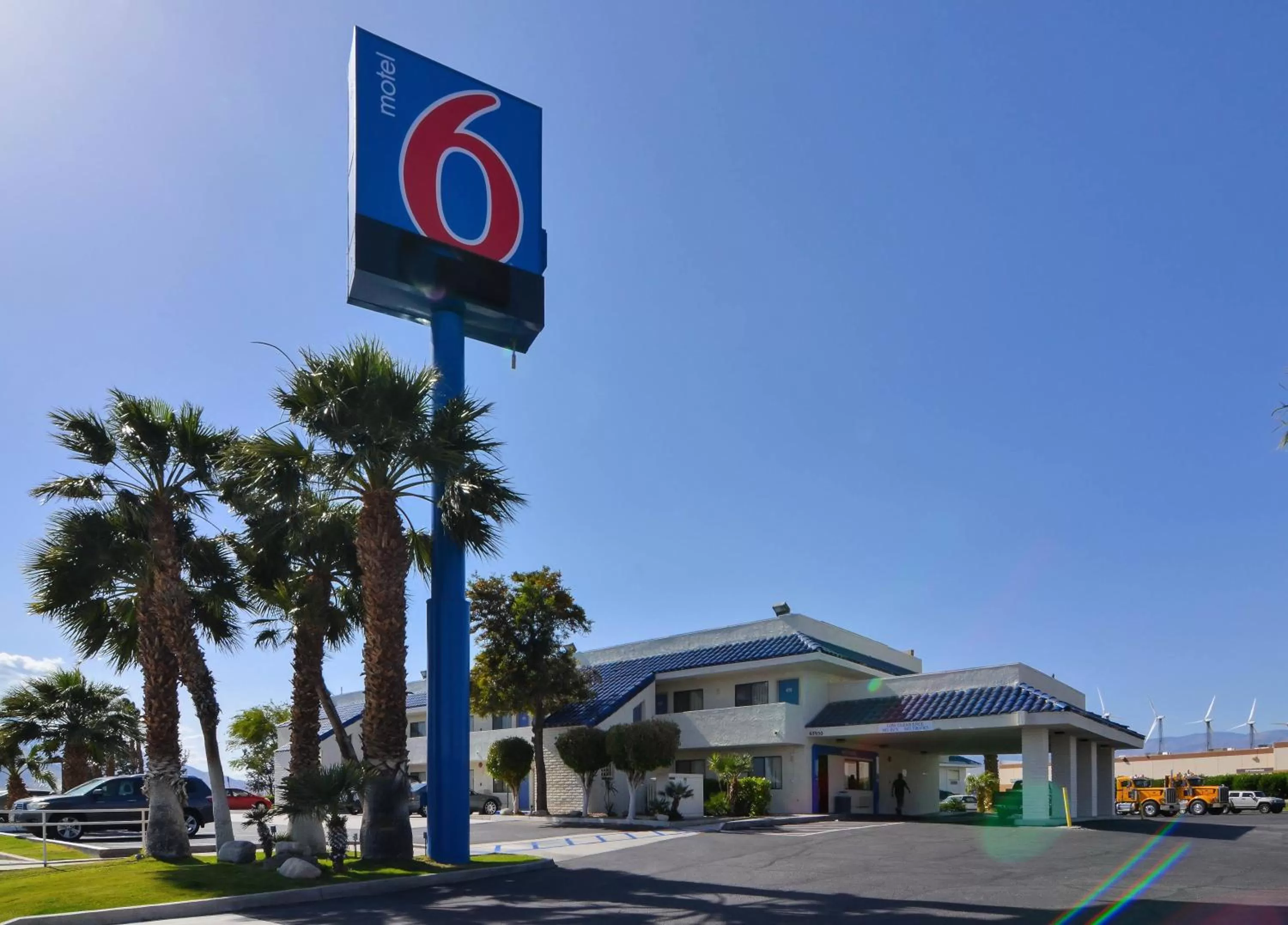 Facade/entrance in Motel 6-North Palm Springs, CA - North