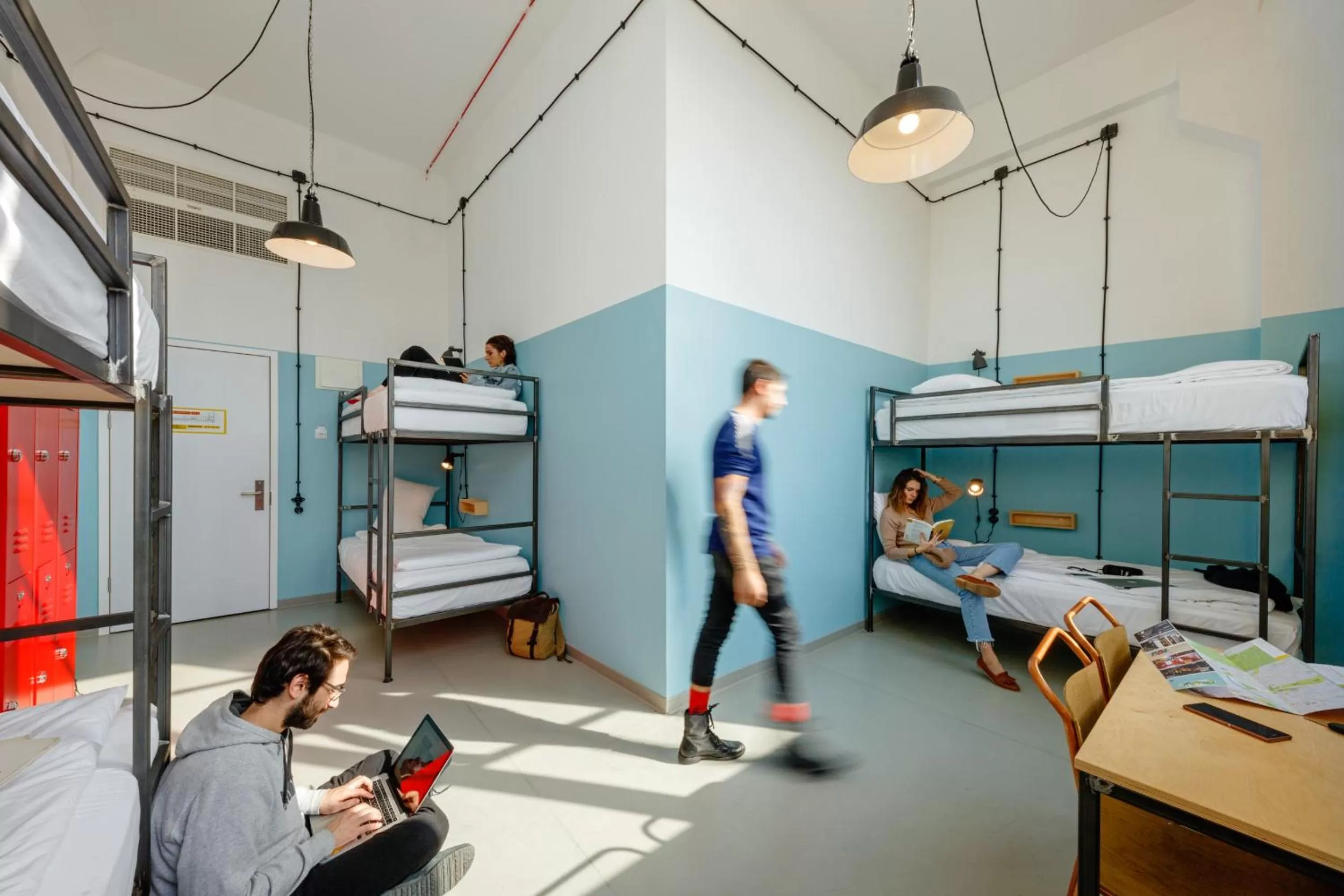 People, Bed in Fabrika Hostel & Suites