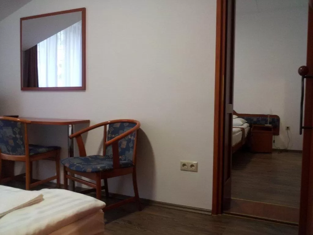 Seating area, Bed in Fenyves Hotel Békéscsaba