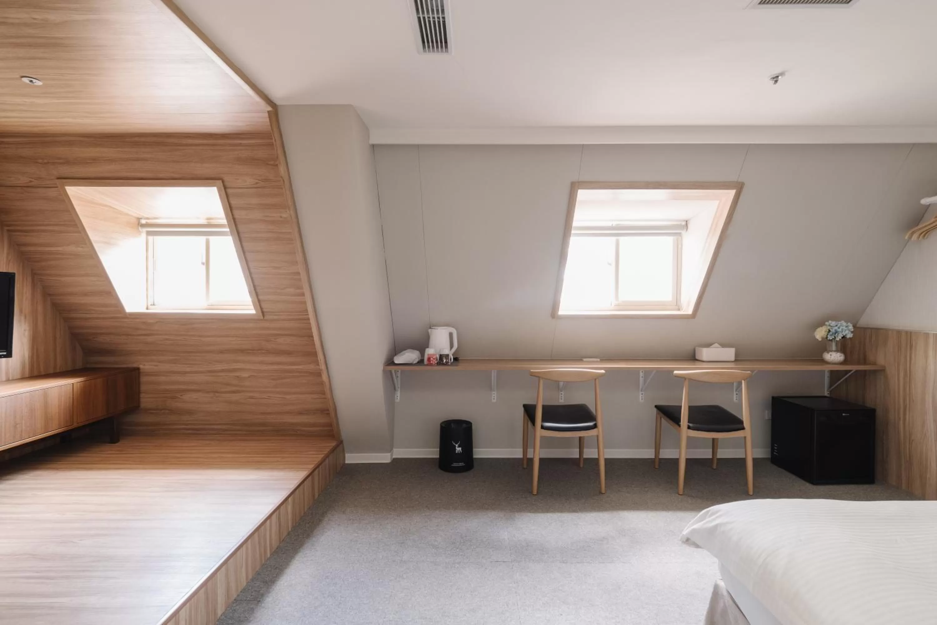 Living room, Bed in Hotel attic