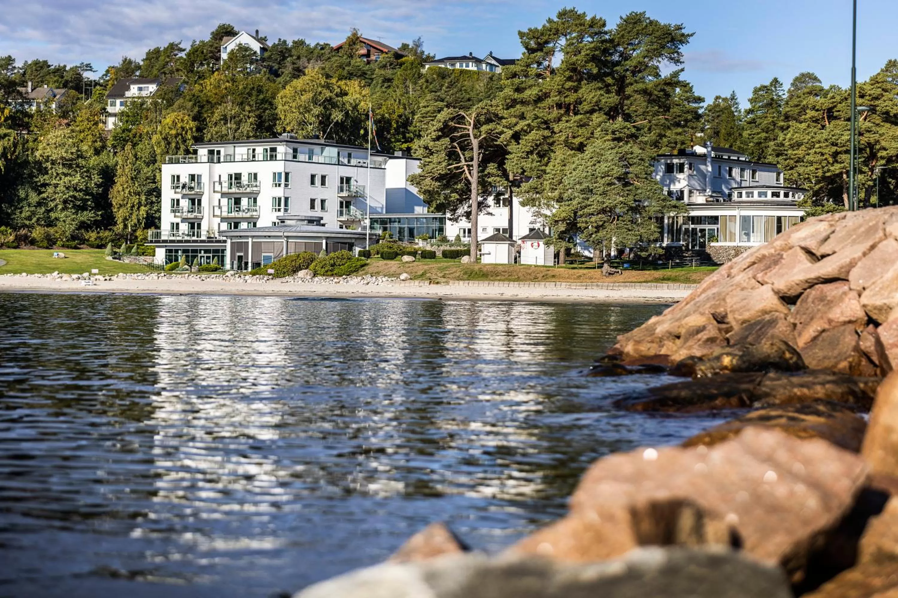 Property building in Strand Hotel Fevik - by Classic Norway Hotels