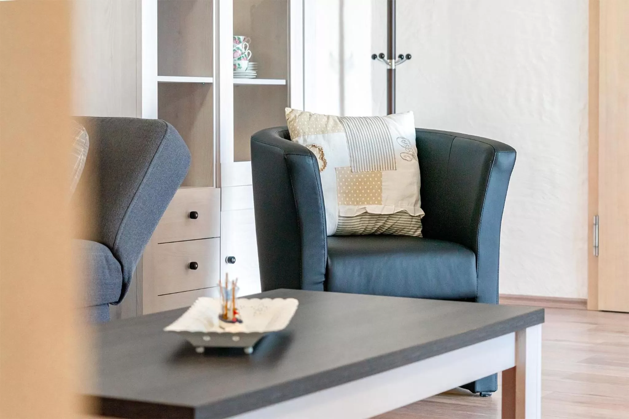 Living room in Villa Moorstern am Badesee Tannenhausen