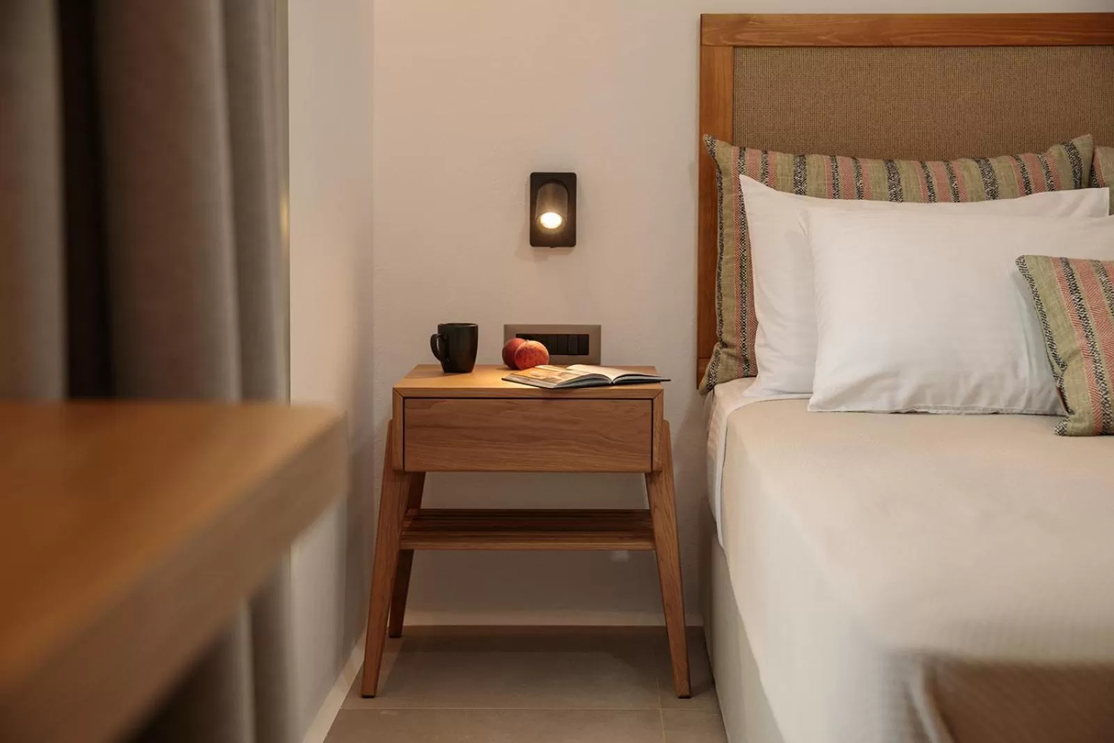 Bed in Makava Suites Naxos