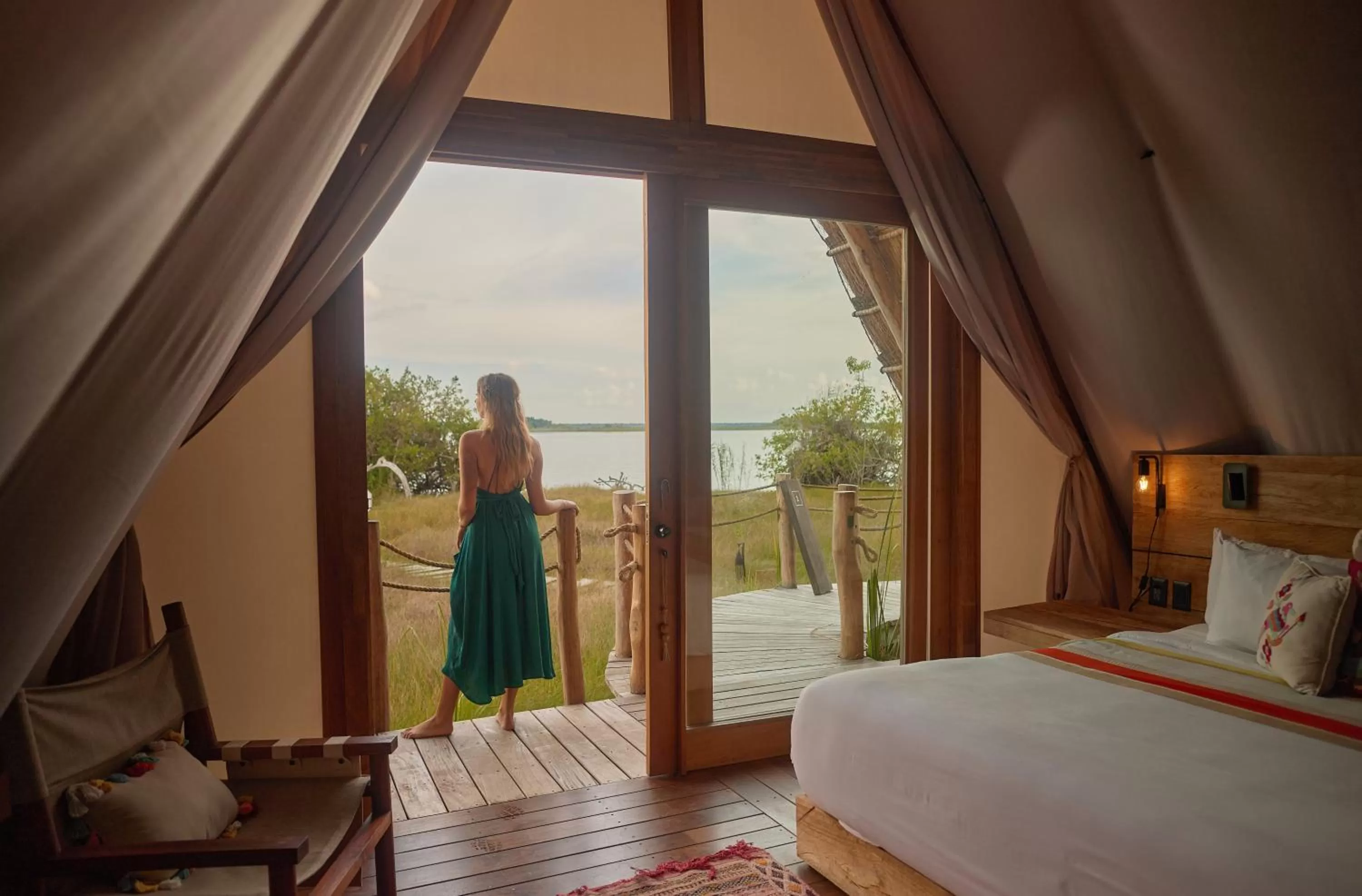 Bed in Our Habitas Bacalar - Adults Only