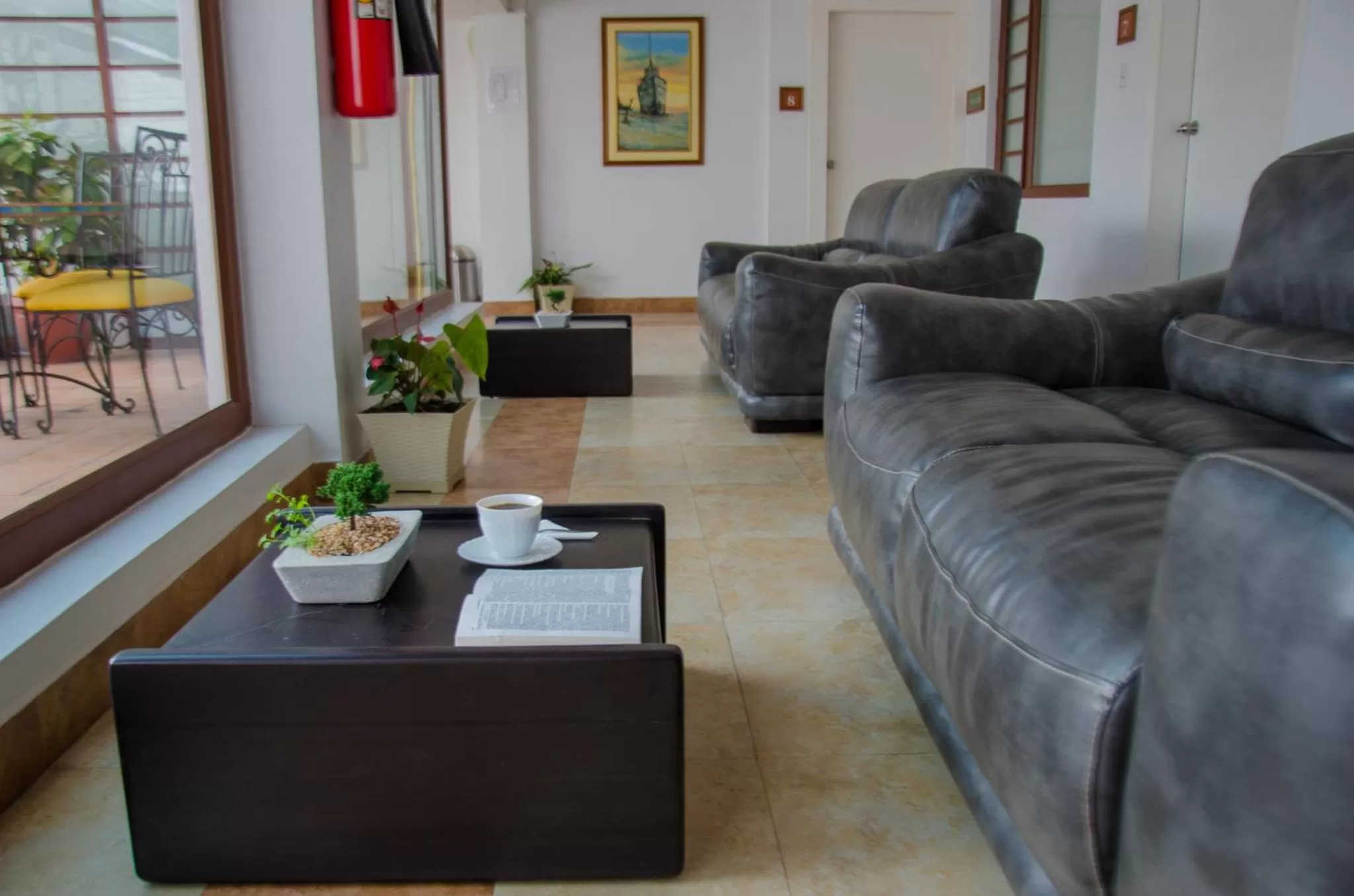 Seating area in Hotel Shalom