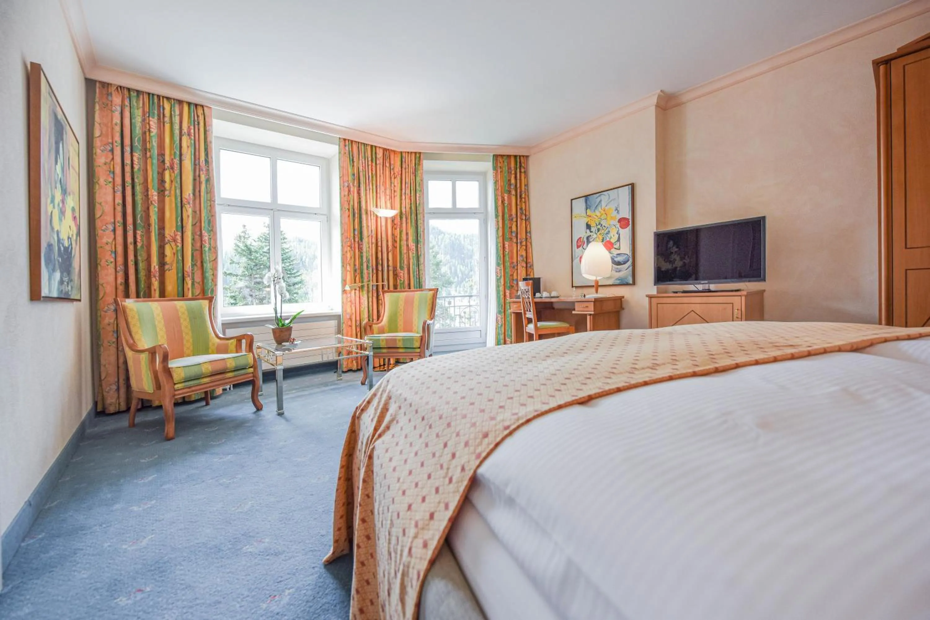 Junior Suite with Balcony - single occupancy in Cresta Palace Celerina St Moritz Ski In and Ski Out