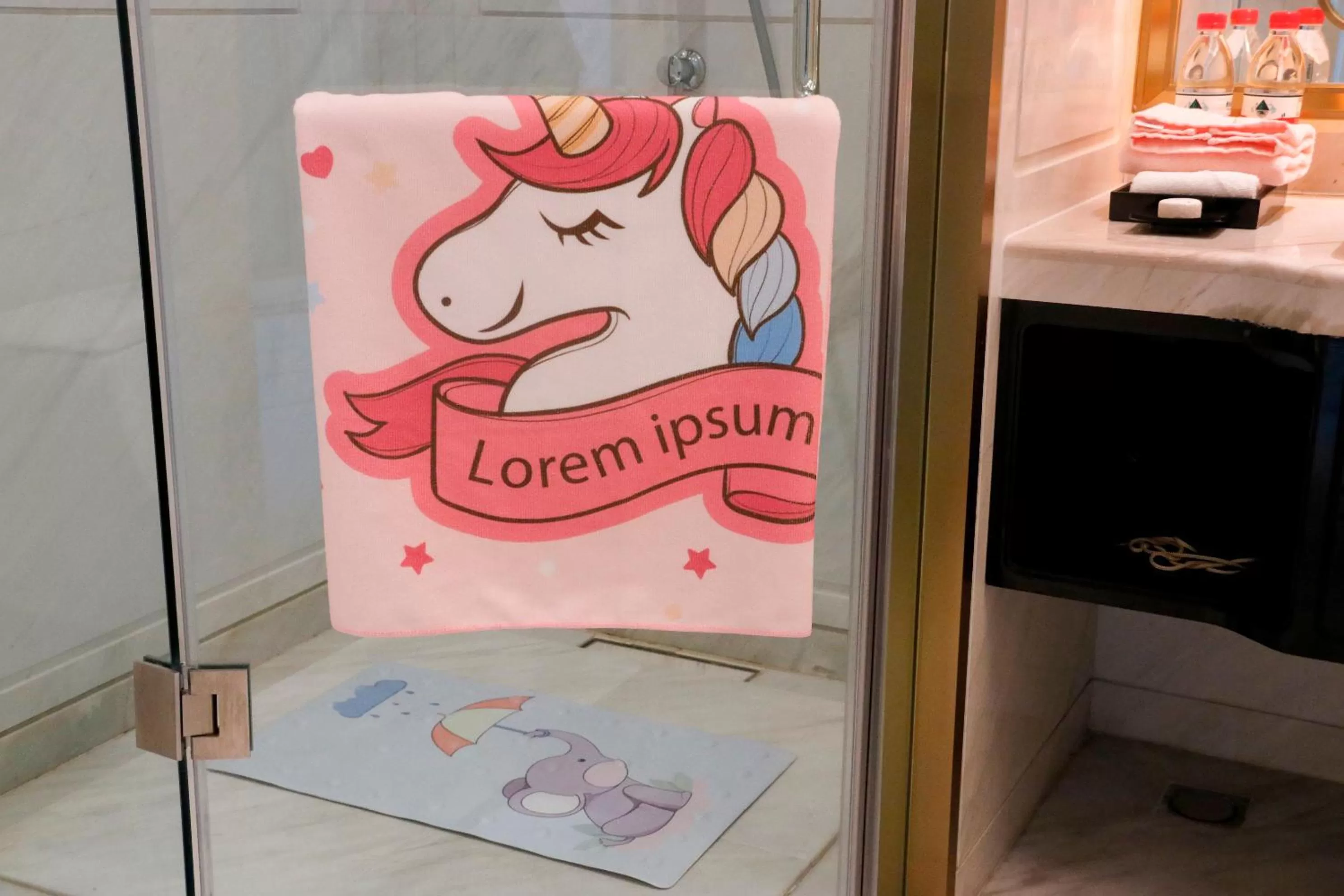 Bathroom in Wyndham Qingdao l Free Fixed-Time Shuttle Service Between Hotel and Airport & North Railway Station l Outdoor Children's Amusement Park l 1-Hour Play Snooker or Table Tennis