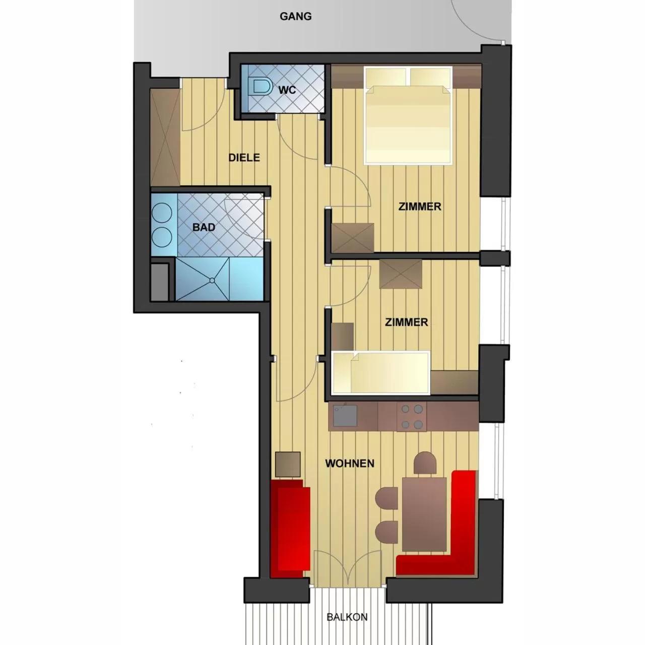 Photo of the whole room in Appartement-Pension Kendlbacher