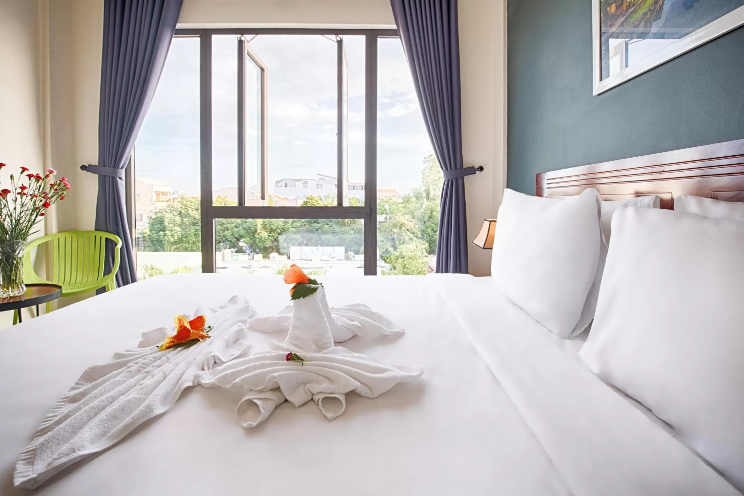 Bed in Hoi An Green Apple Hotel