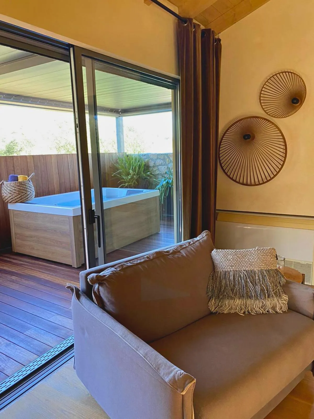 Patio, Bed in Anthemion Suites and Villas