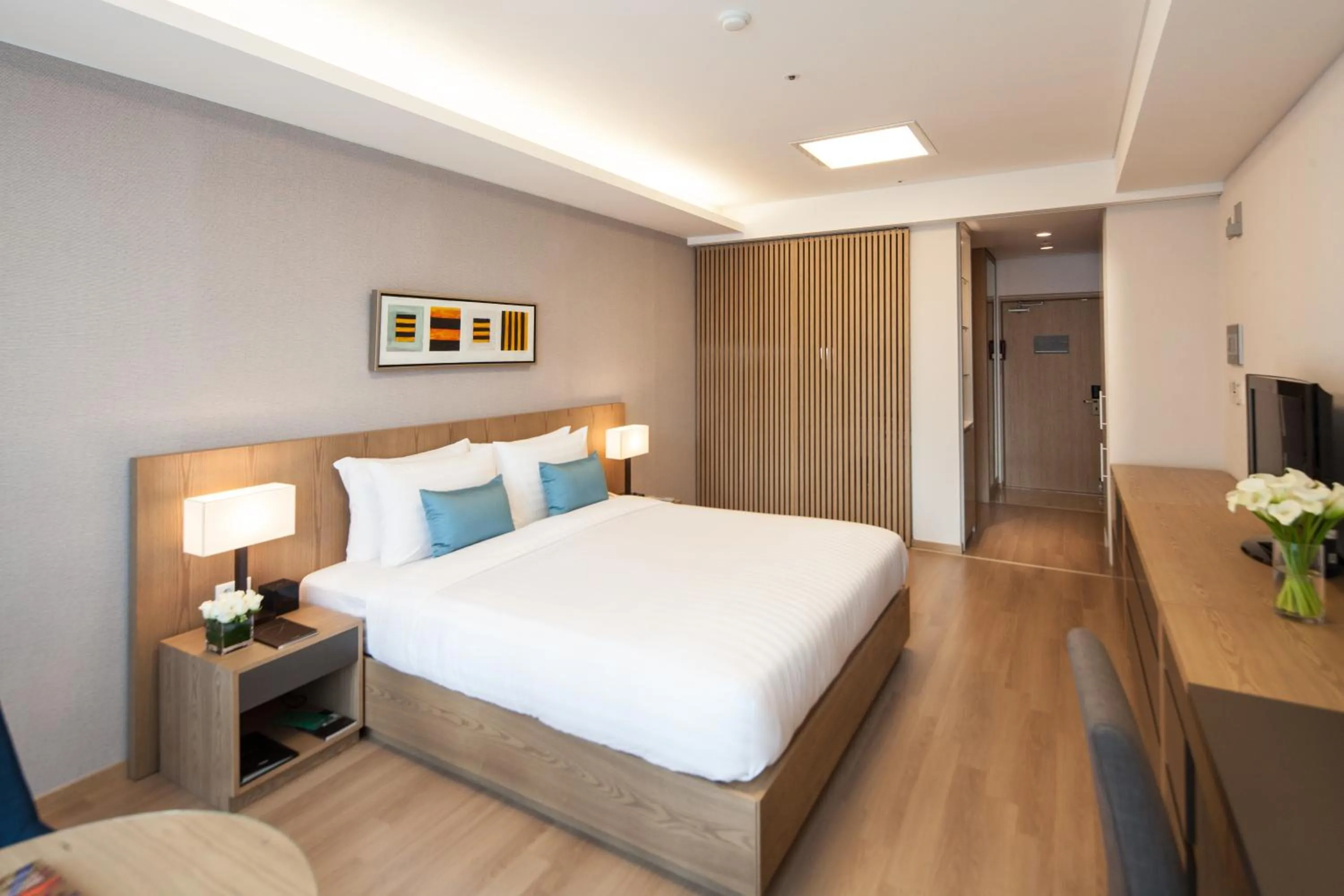 Decorative detail, Bed in Fraser Place Central Seoul