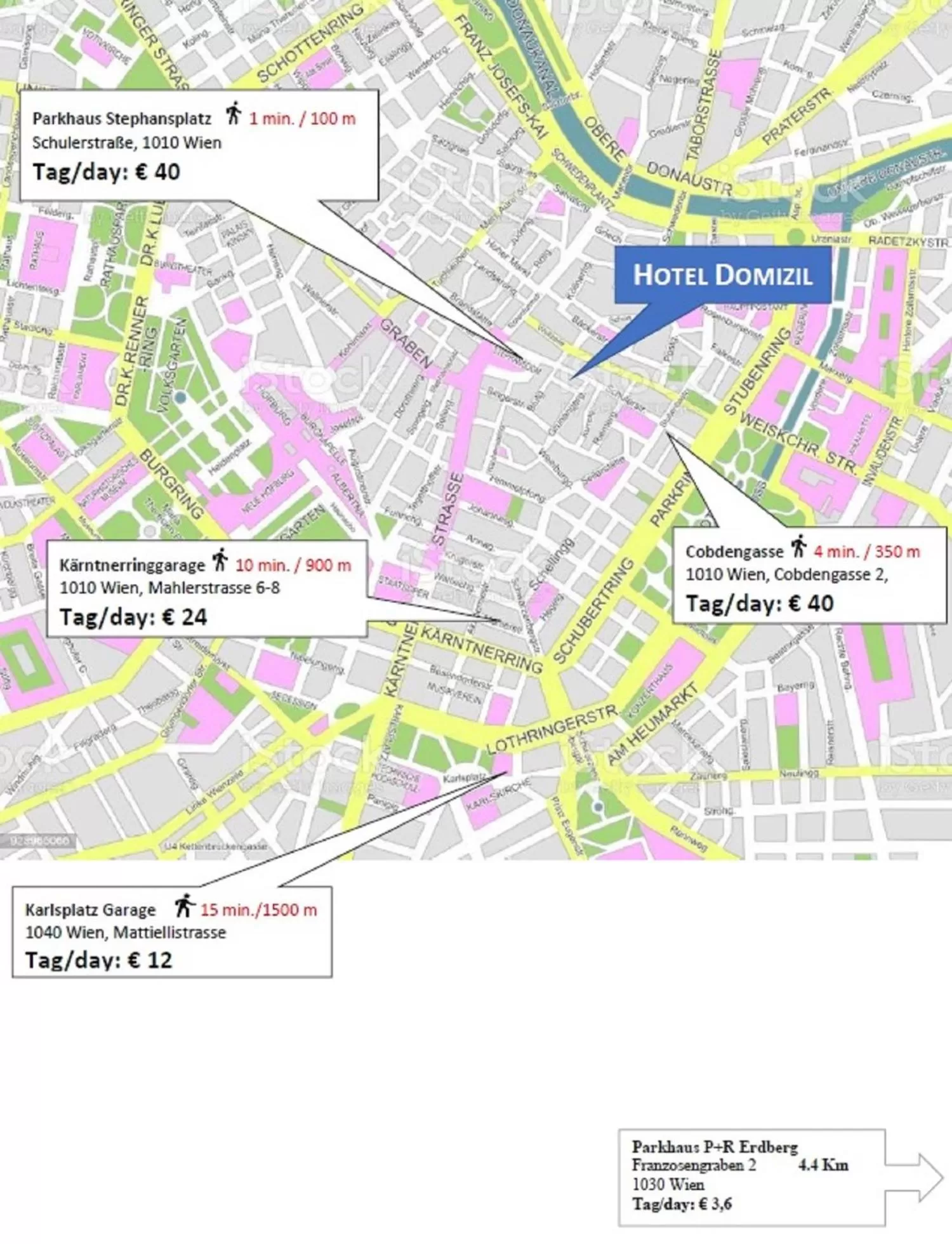 Parking in Hotel Domizil