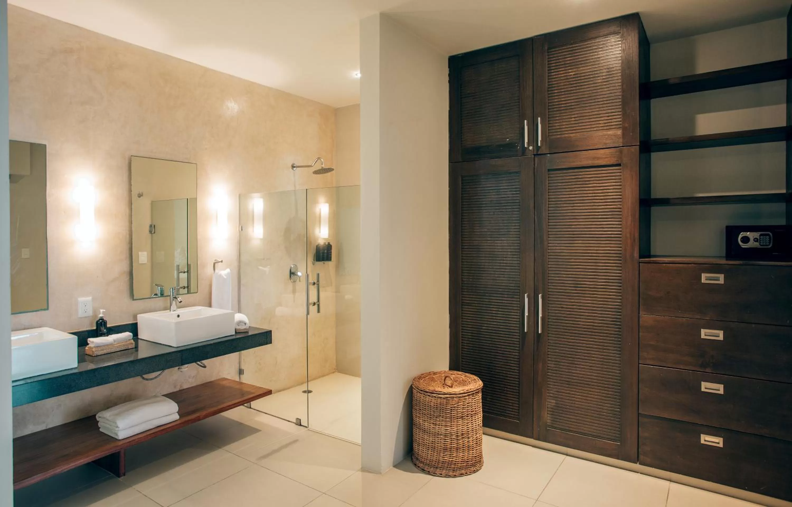 Bathroom, Bed in Orchid House Tulum Jungle