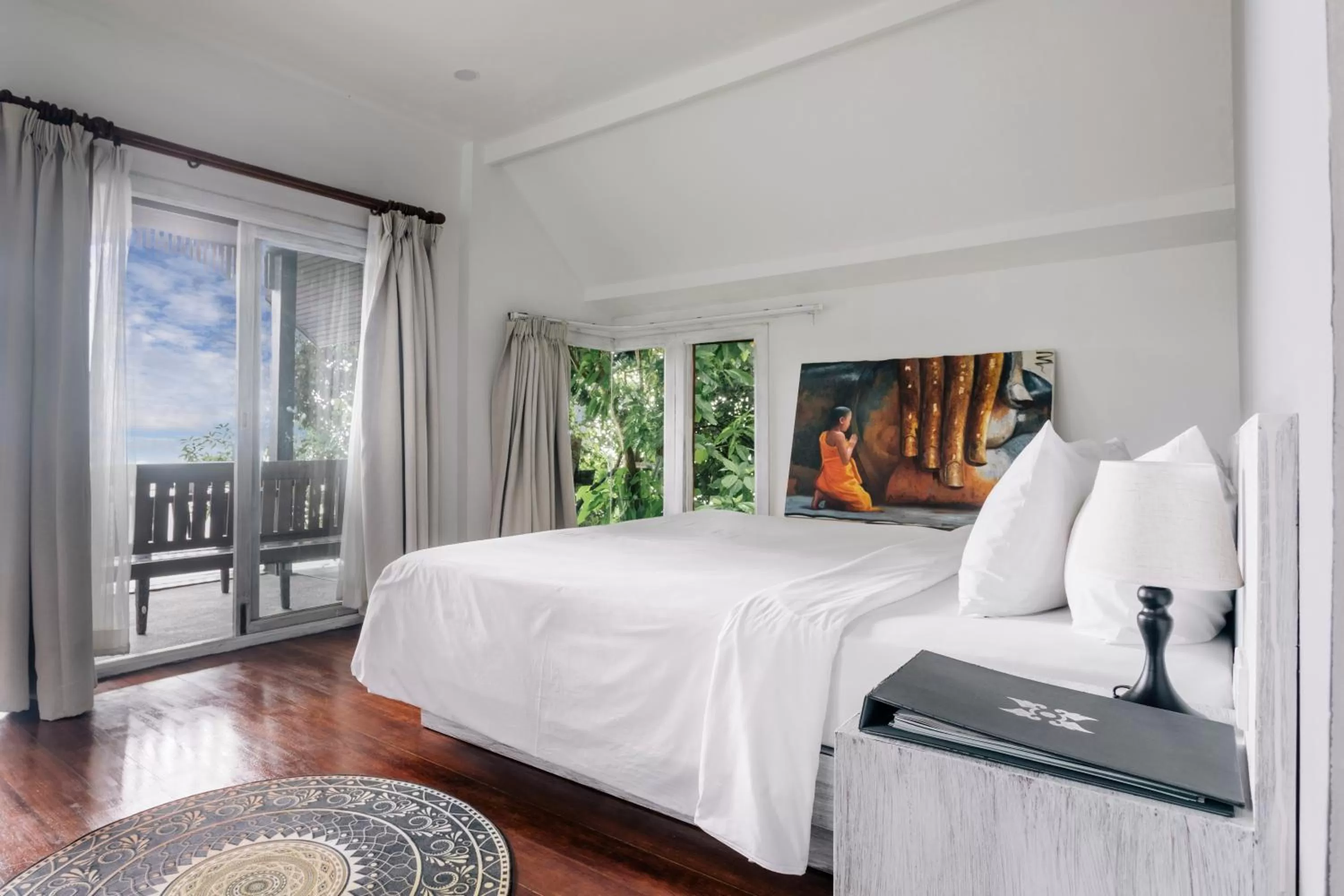 Bed in Vikasa Yoga Retreat