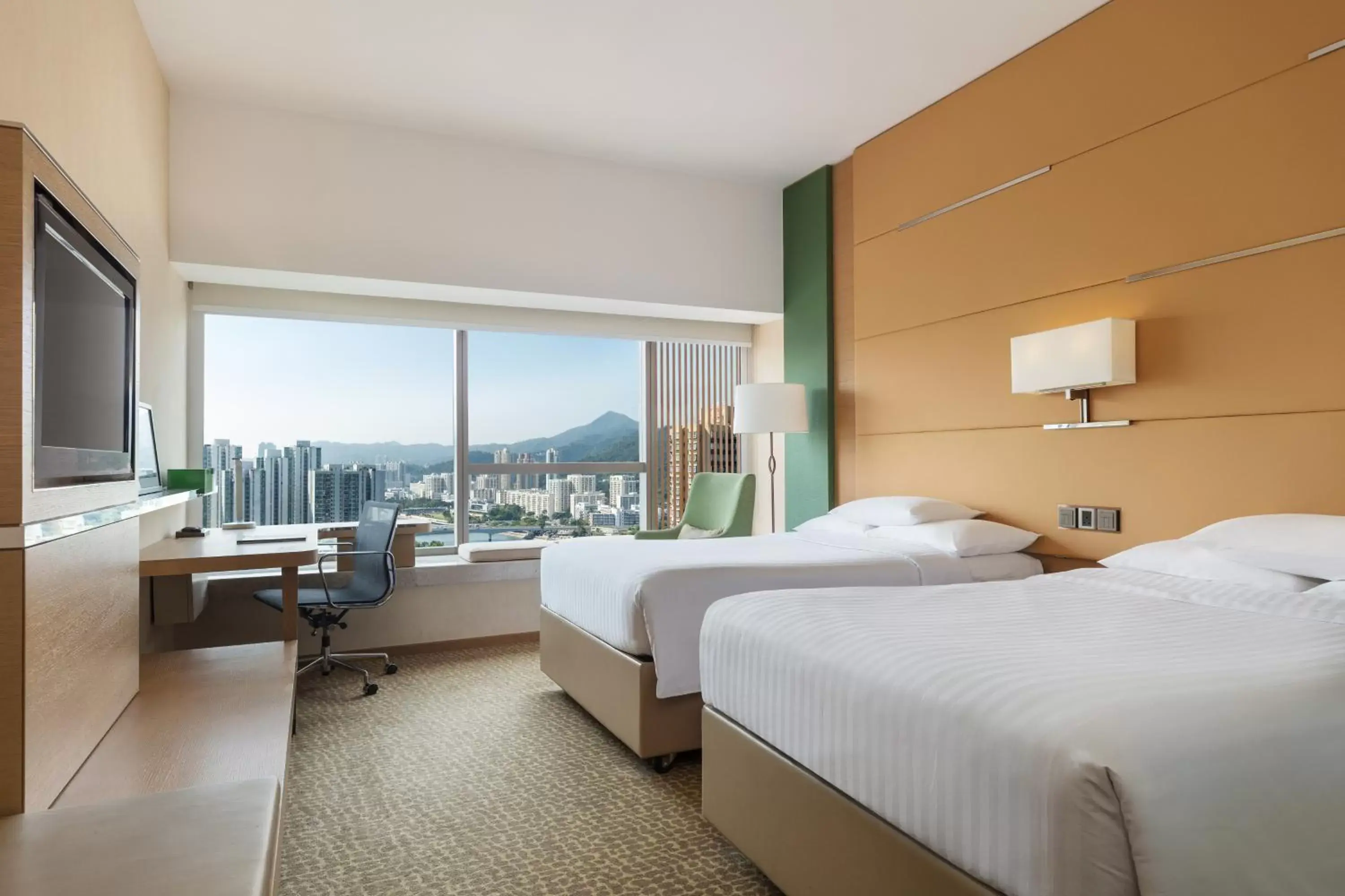 Twin Room with River View in Courtyard by Marriott Hong Kong Sha Tin Twin Room with River View in Courtyard by Marriott Hong Kong Sha Tin