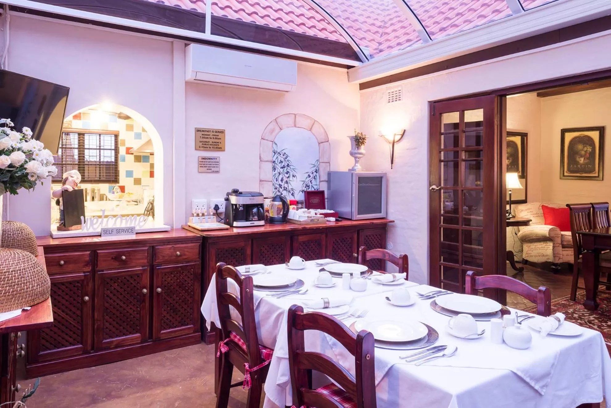 Dining area in Five Burnham Guest House