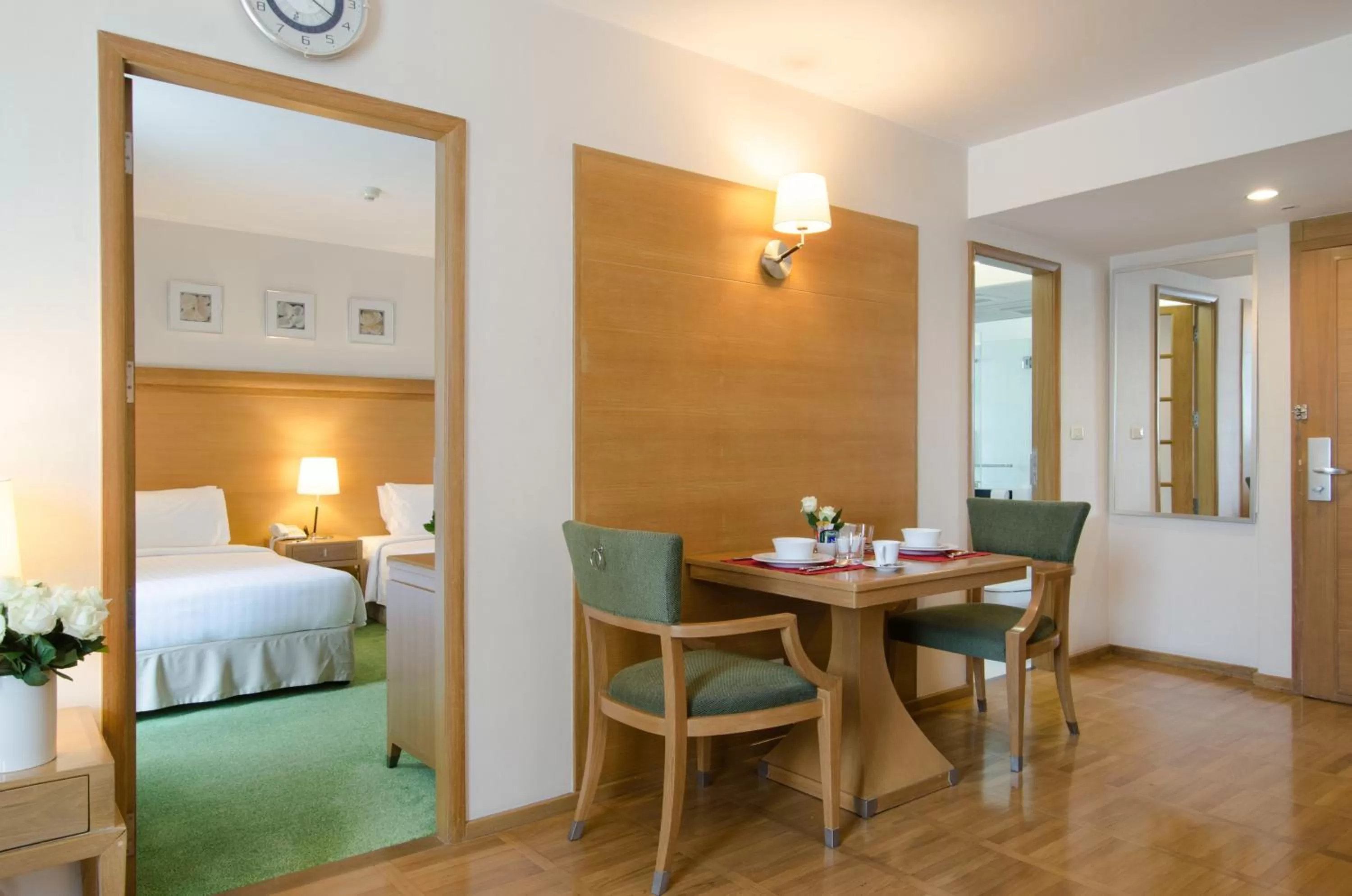 Dining area, Bed in AT EASE saladaeng by AETAS