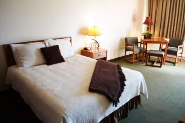 Bed in Covered Wagon Motel Lusk WY