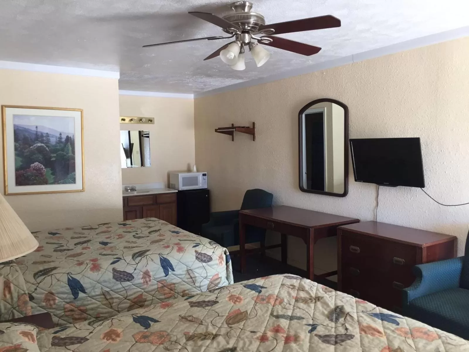 Bed in Western motel