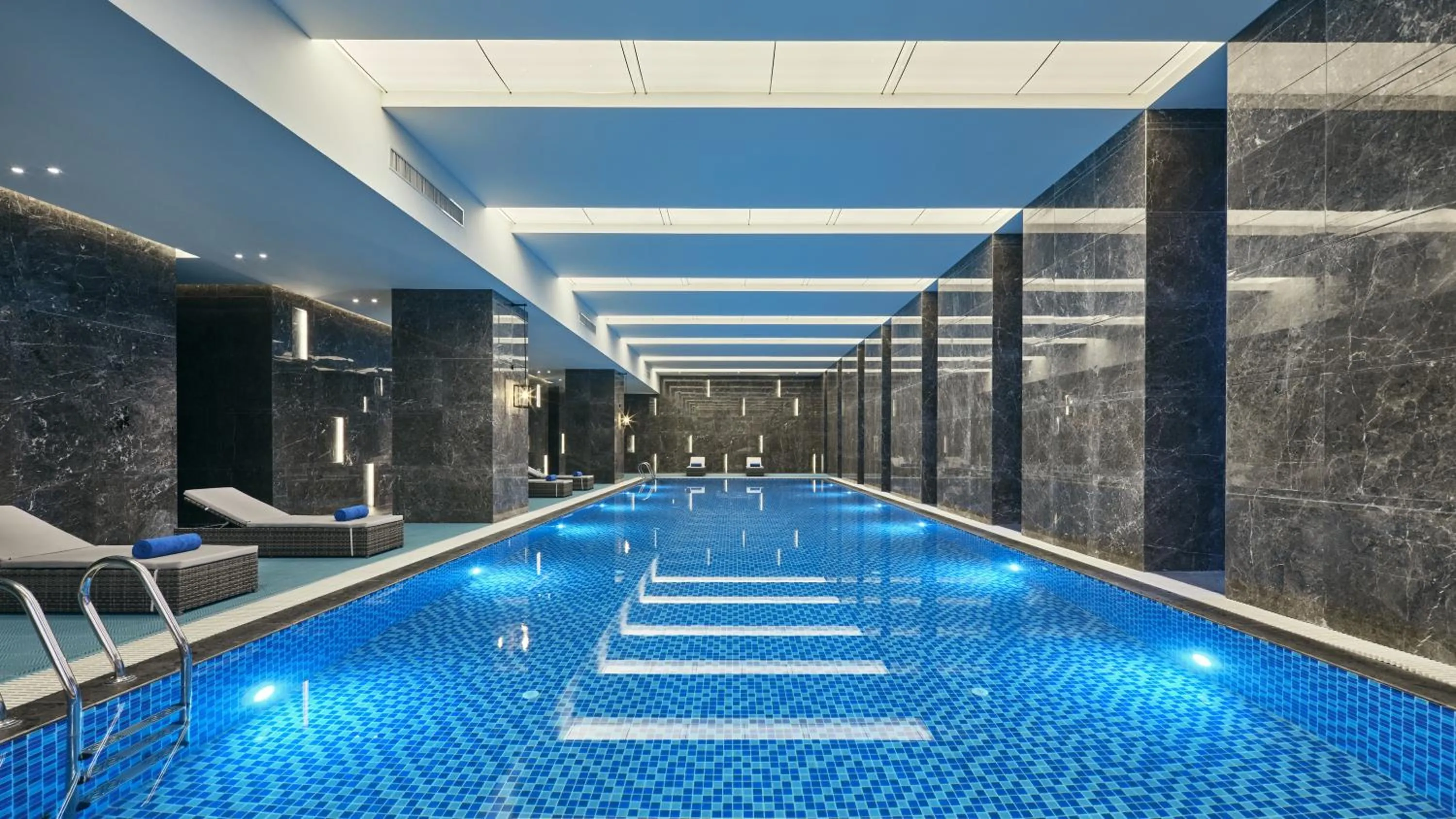 Pool view in Crowne Plaza Wuhan Development Zone by IHG