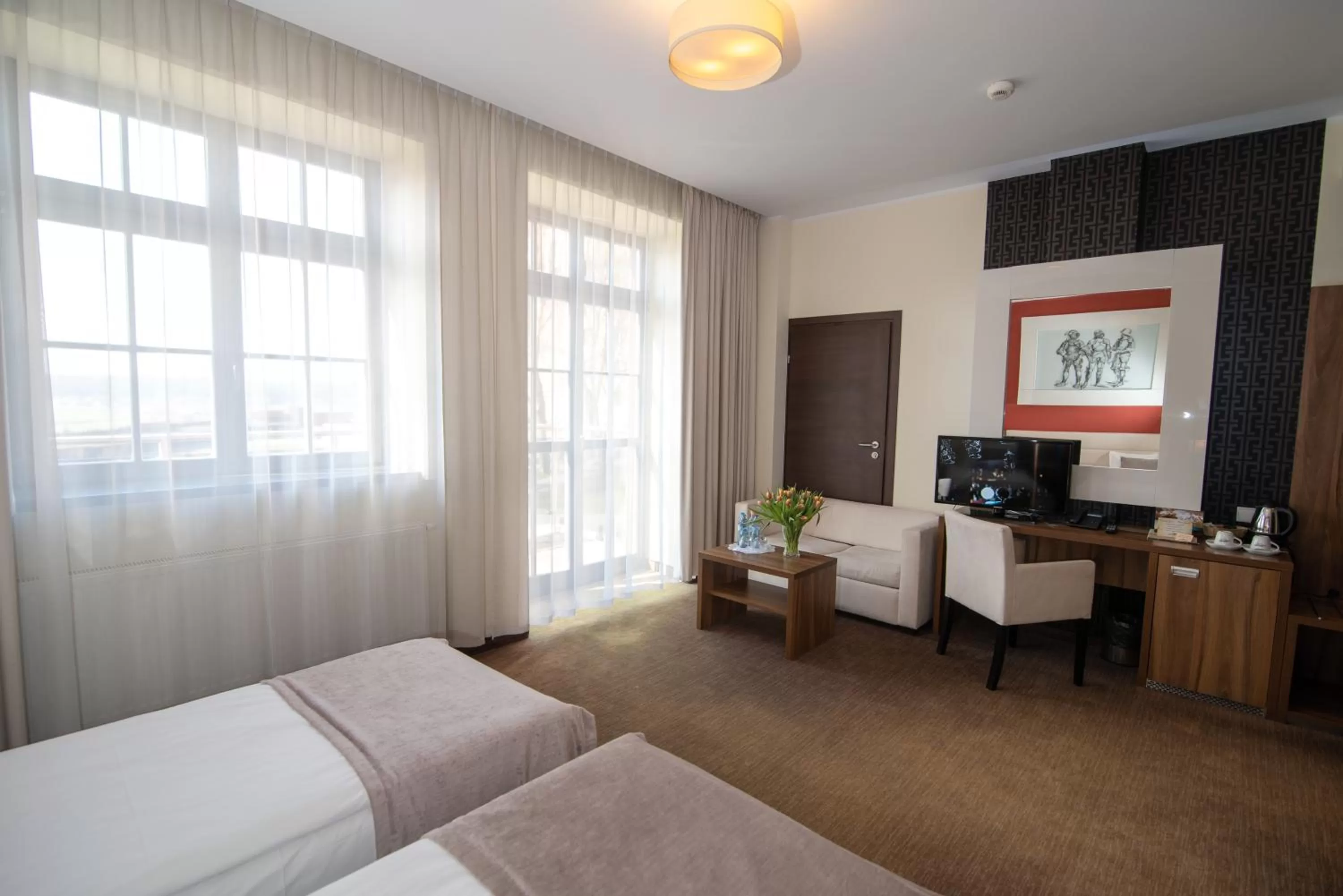 Balcony/Terrace, Bed in Hotel Zamek Gniew