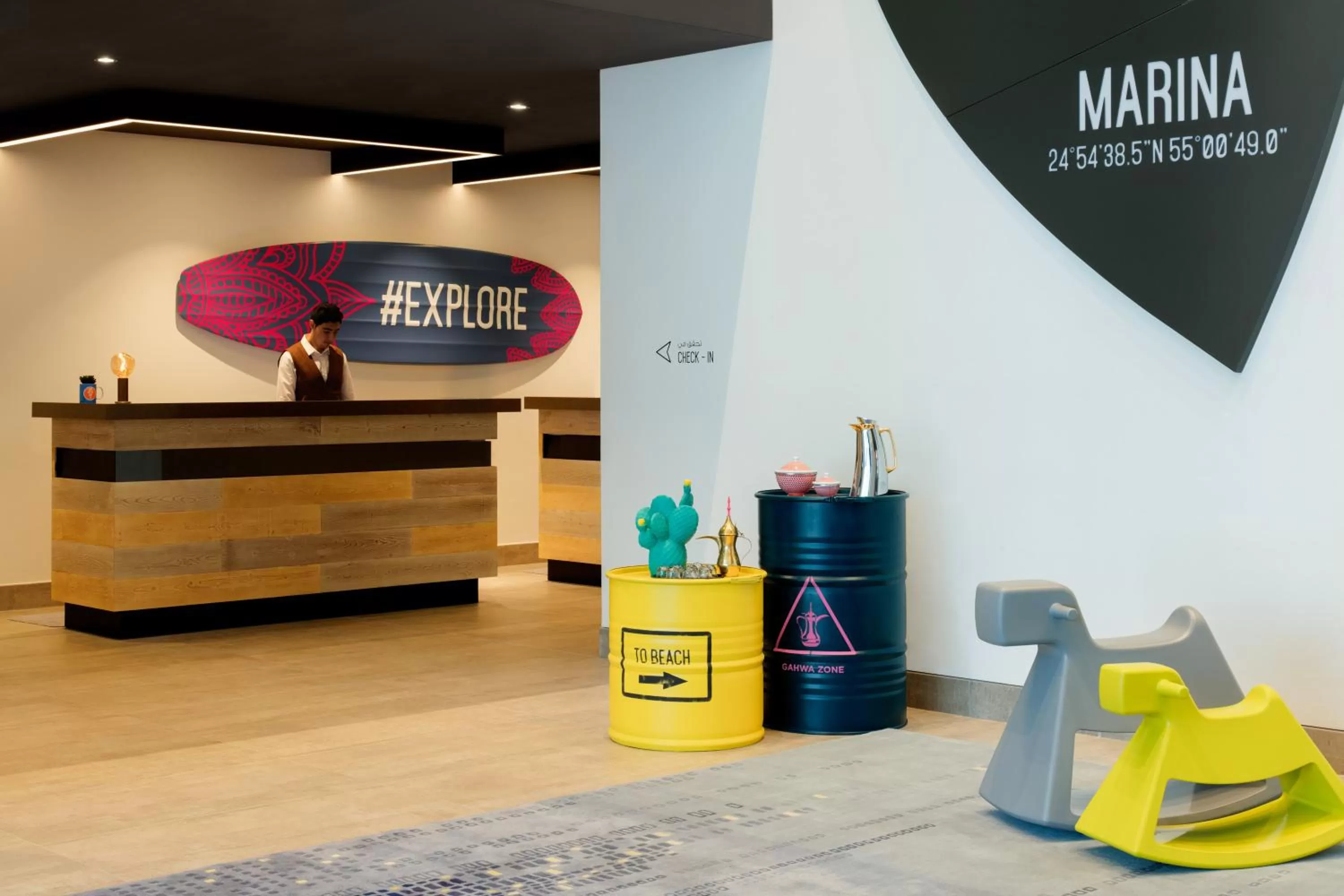 Lobby or reception in Rove Dubai Marina