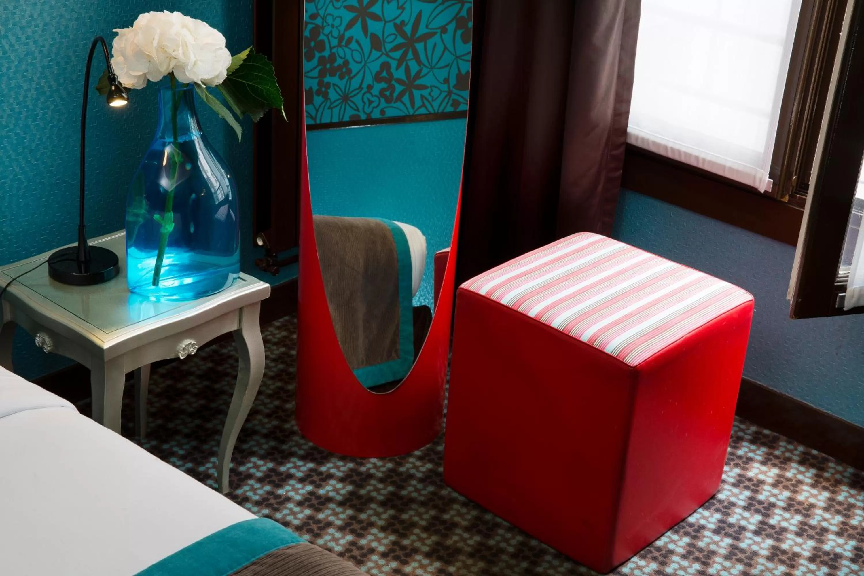 Decorative detail, Bed in Hotel Design Sorbonne