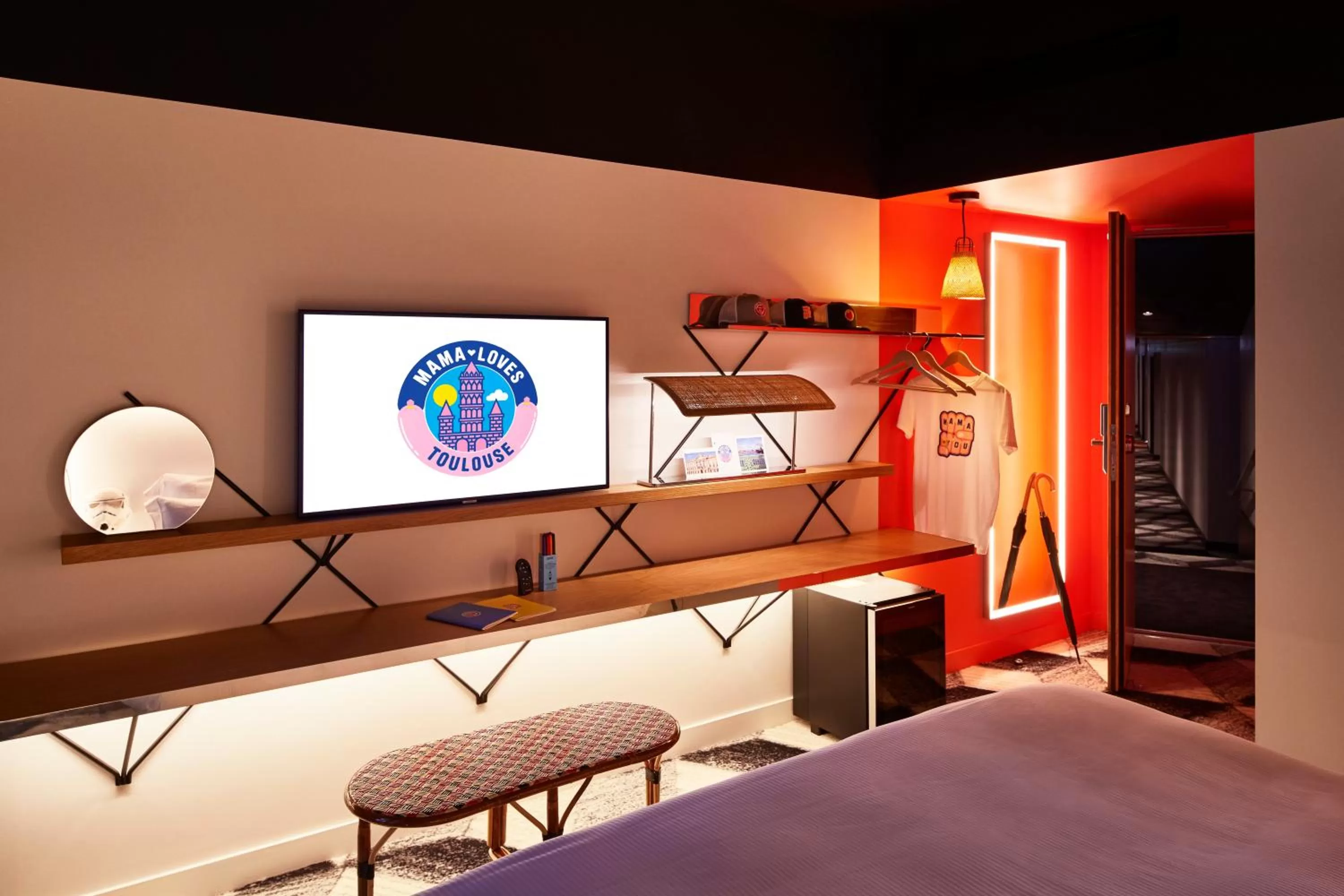 Decorative detail, Bed in Mama Shelter Toulouse