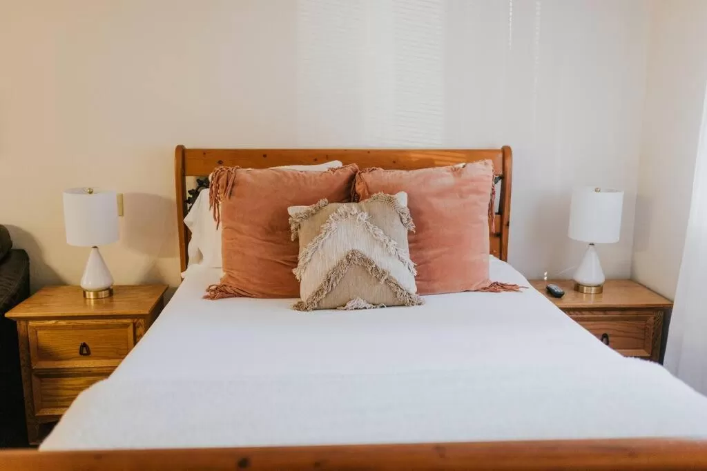 Bed in The Long Barn Lodge