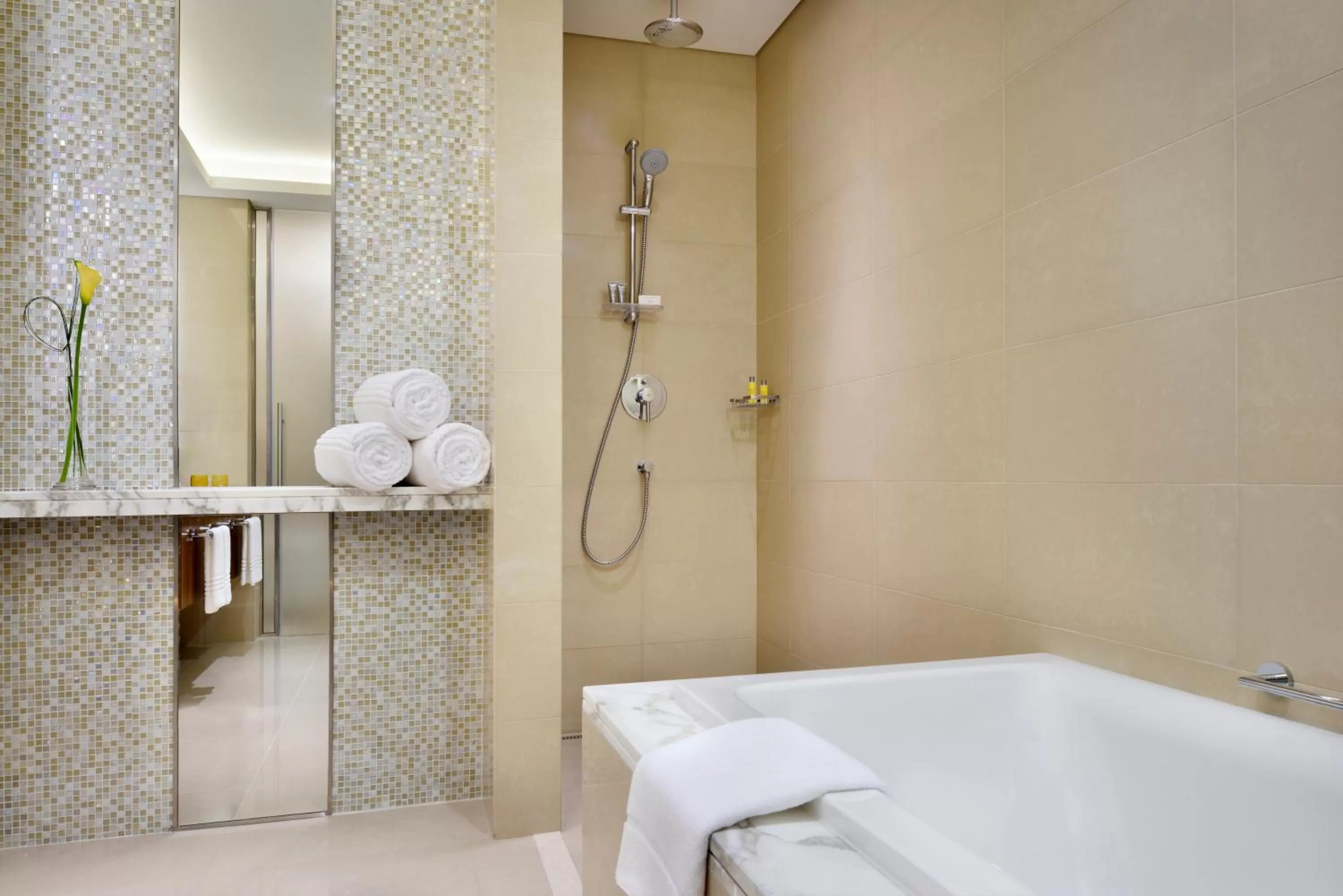 Shower, Bed in Marriott Hotel Downtown Abu Dhabi