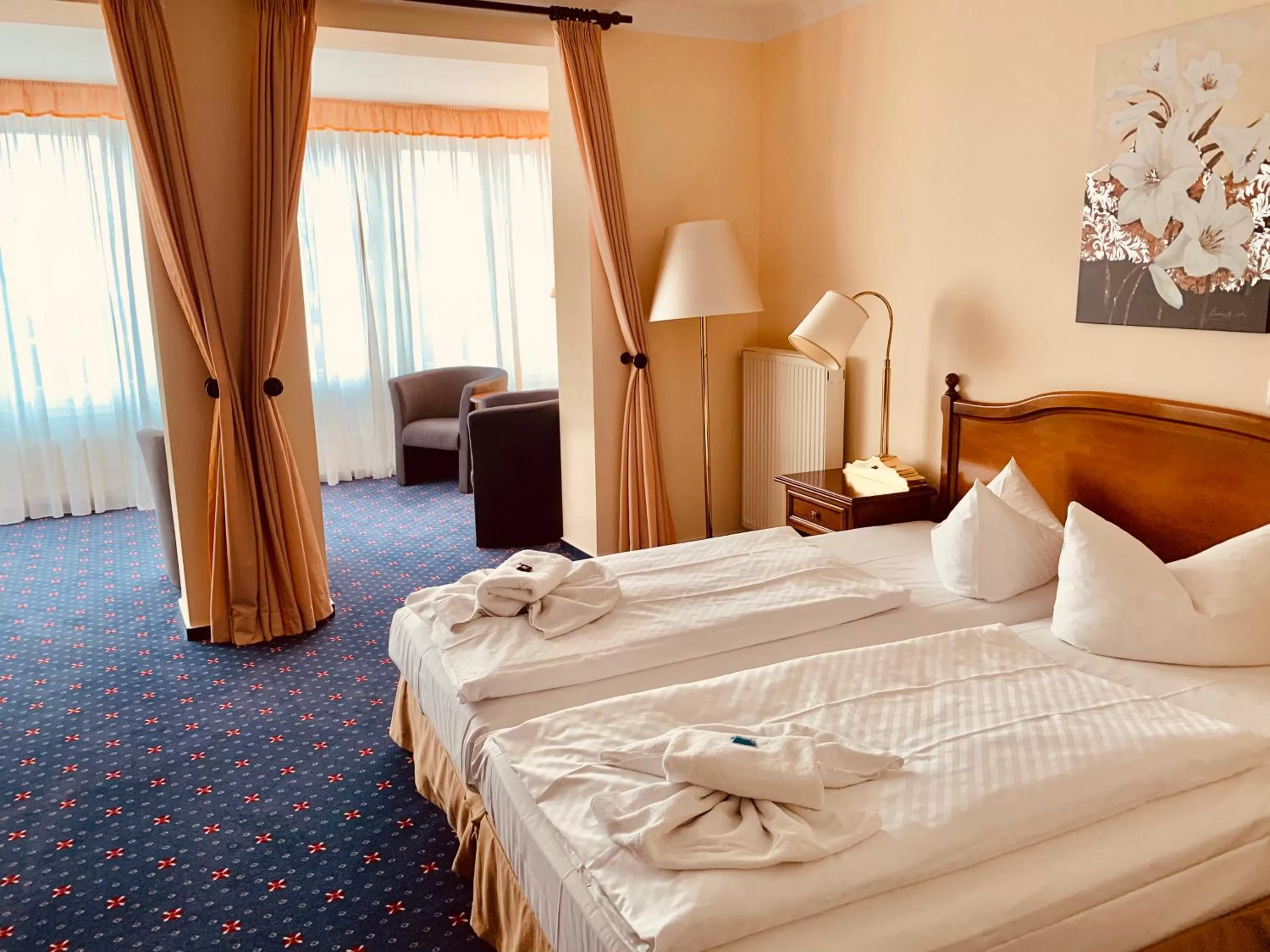 Bed in Hotel Bellevue Warnemünde